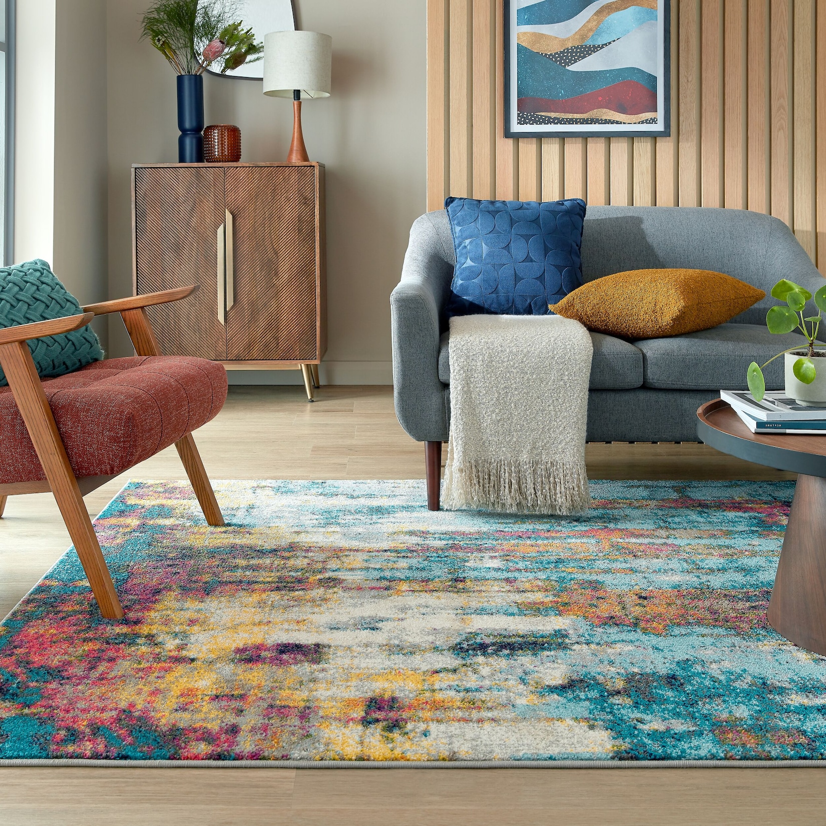 Teppich Farbschlieren Bunt 160 x 230 cm - FAL Kadima Design