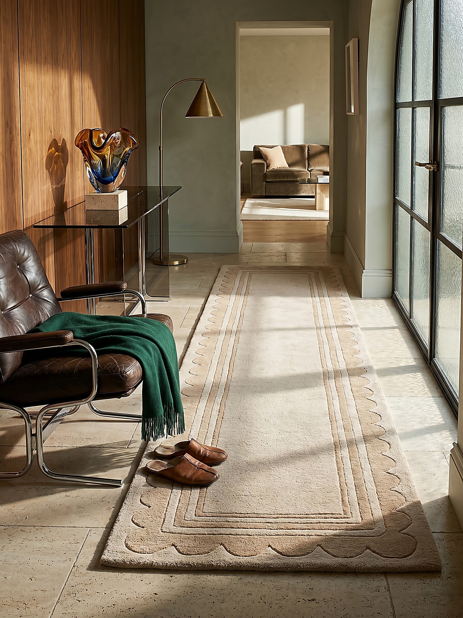 L&auml;ufer Wolle Beige 80 x 230 cm - WENSUM | Kadima Design 