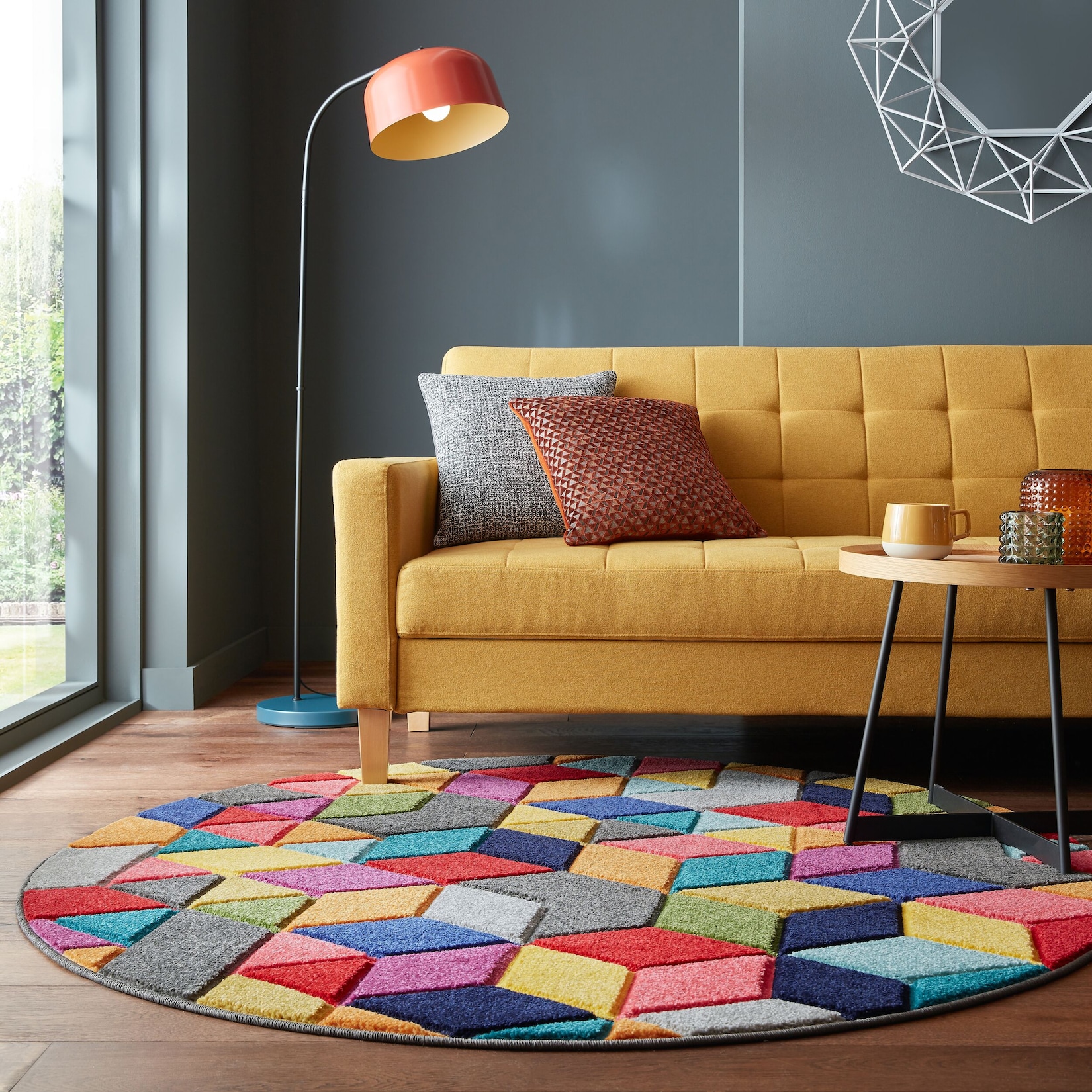 Teppich strapazierfähig Bunt Ø160 cm - MEON Kadima Design