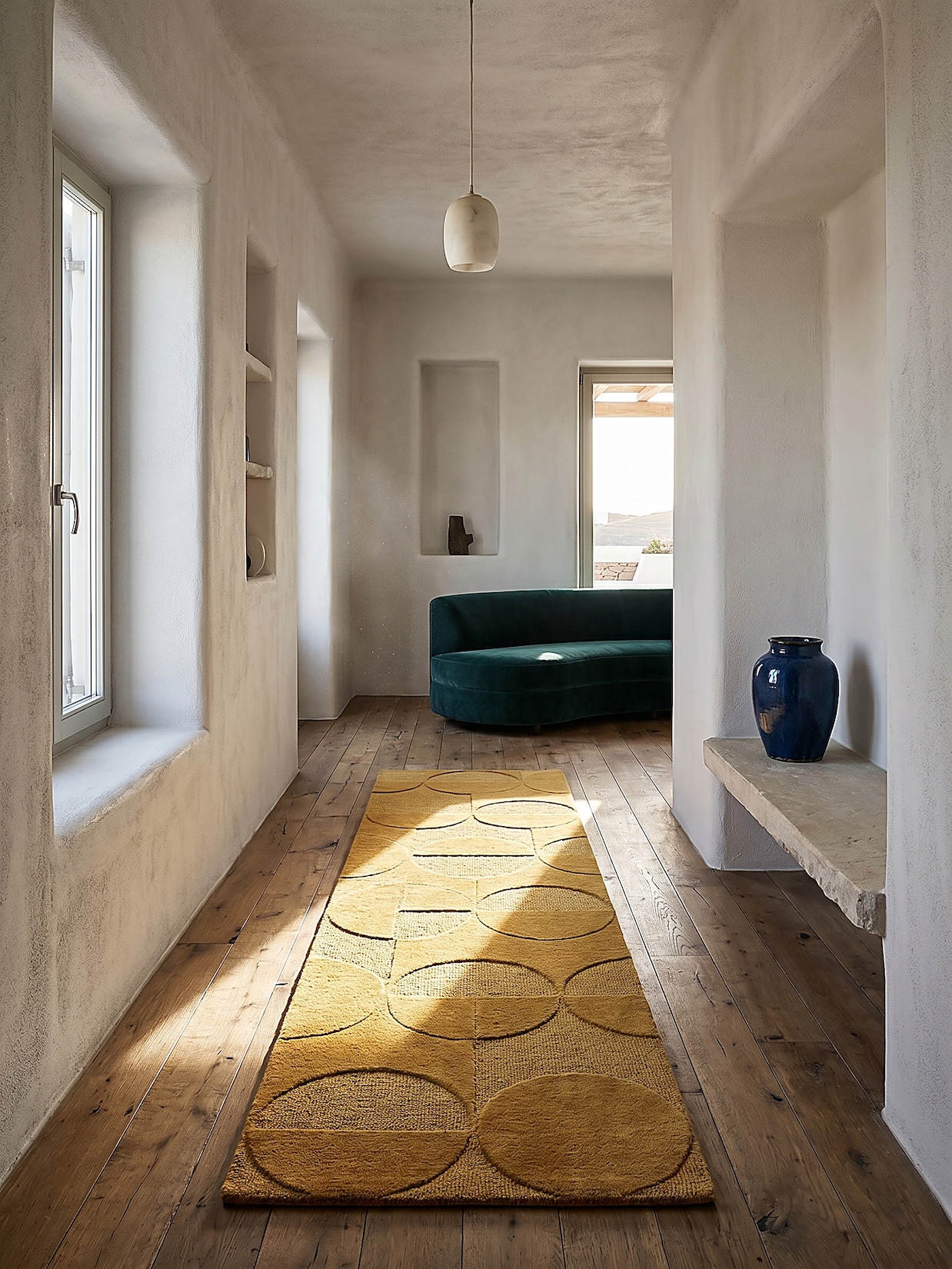 Läufer Wolle Senfgelb 60 x 230 cm - DEBEN Kadima Design