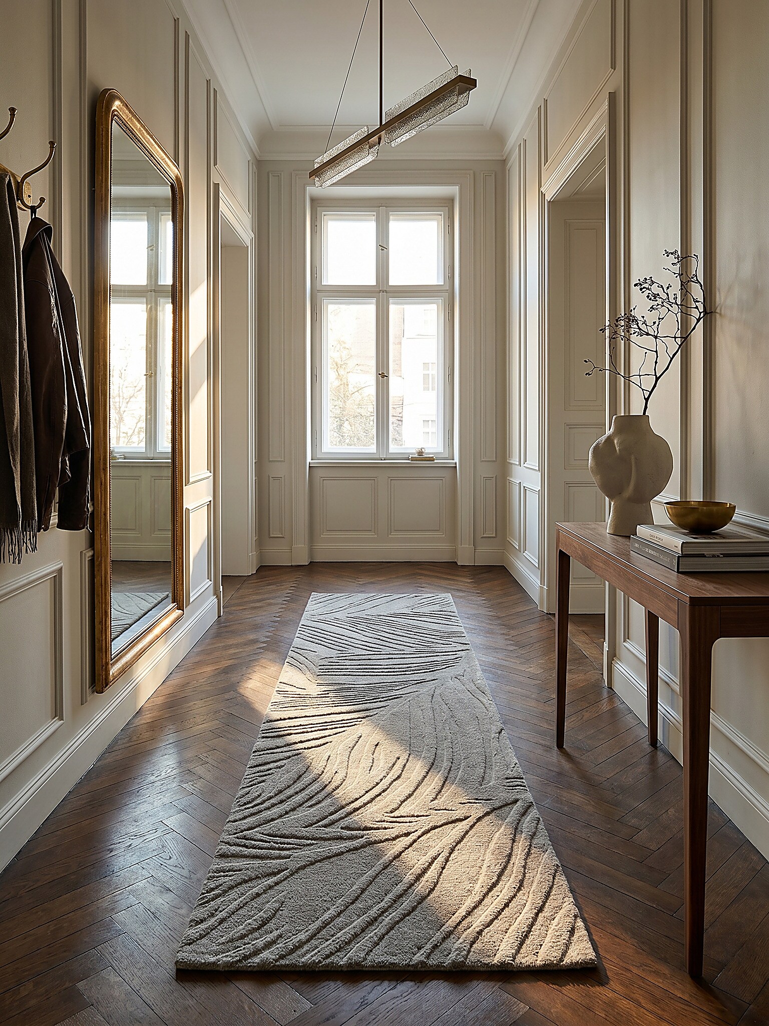 L&auml;ufer Wolle Grau 60 x 230 cm - LEVEN | Kadima Design 