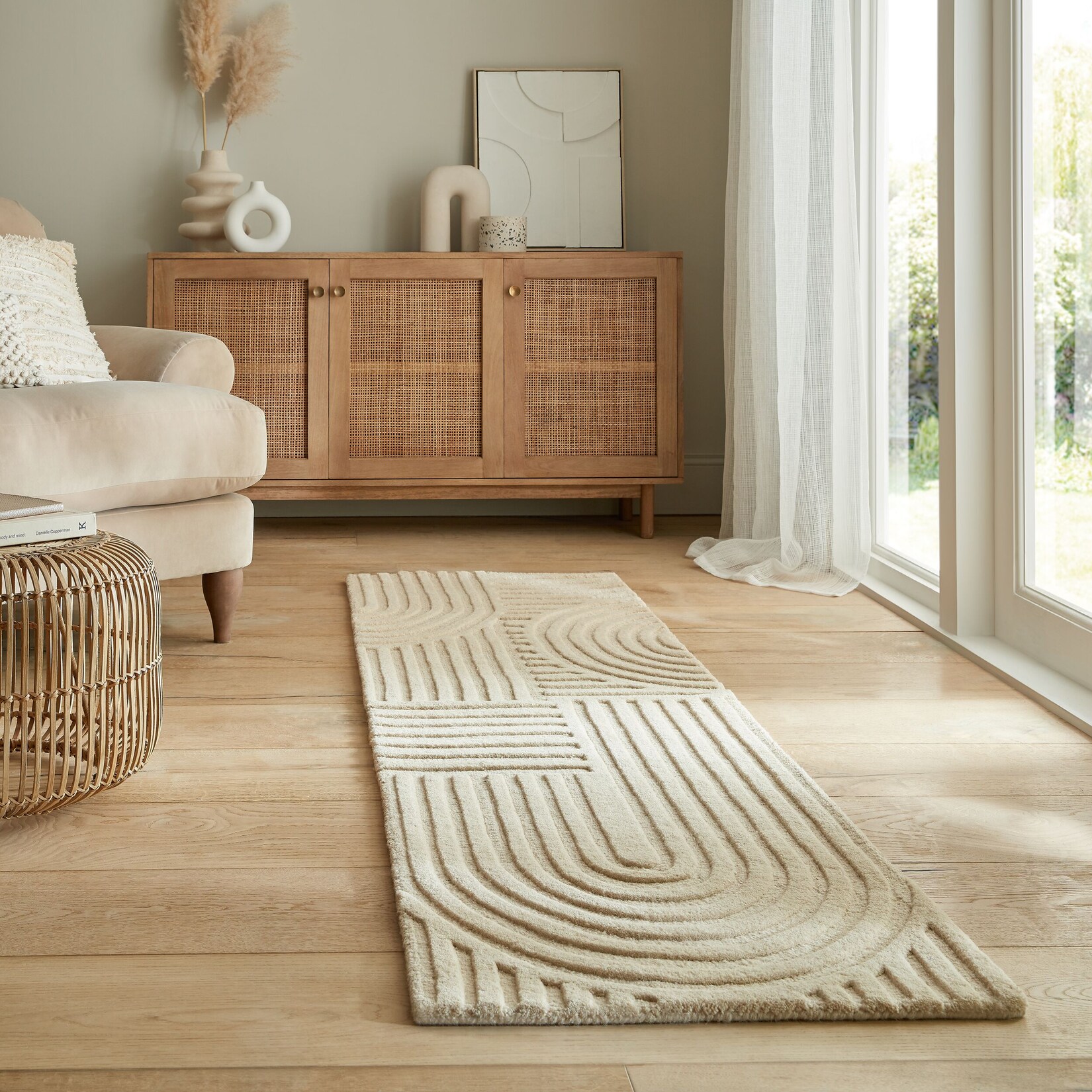 Läufer Wolle Natur 60 x 230 cm - LEVEN Kadima Design