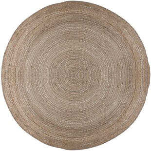 Handgewebter Jute-Teppich in Naturtönen "Eden". Farbe: Braun, 133x133 cm | Kadima Design 