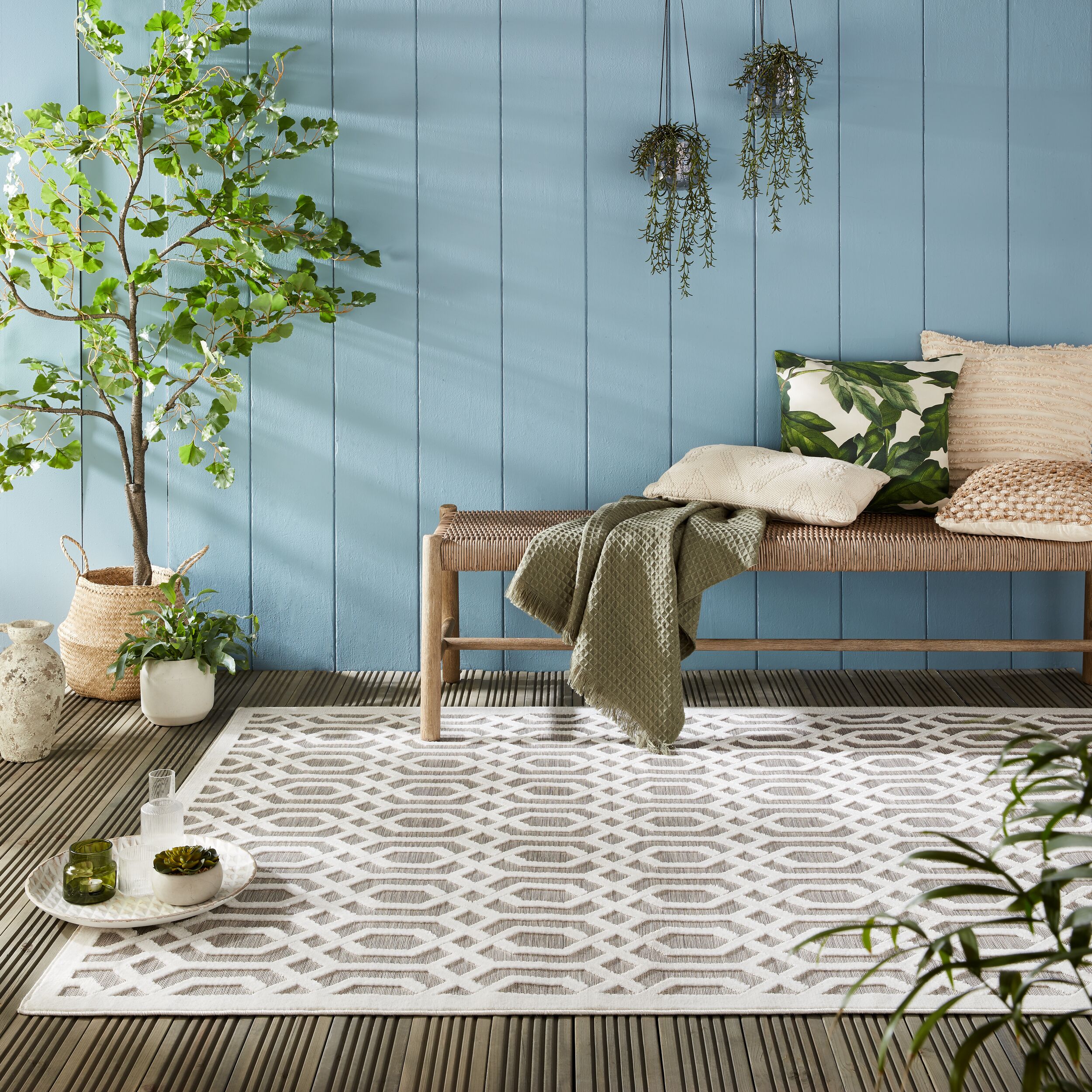 Outdoor-Teppich waschbar Grau-Beige 200 x 290 cm - STOUR | Kadima 