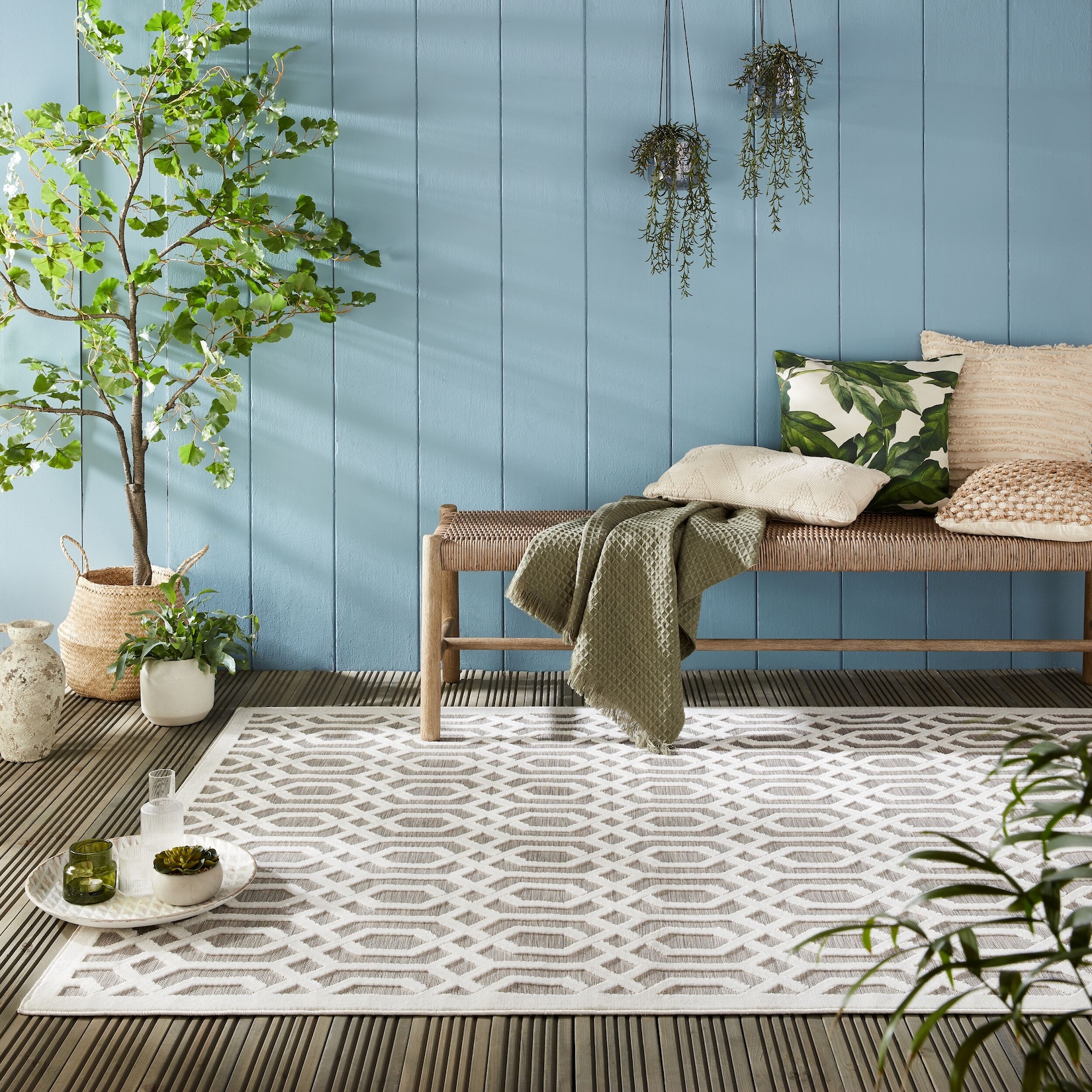 Outdoor-Teppich waschbar Grau-Beige 200 x 290 cm - STOUR Kadima
