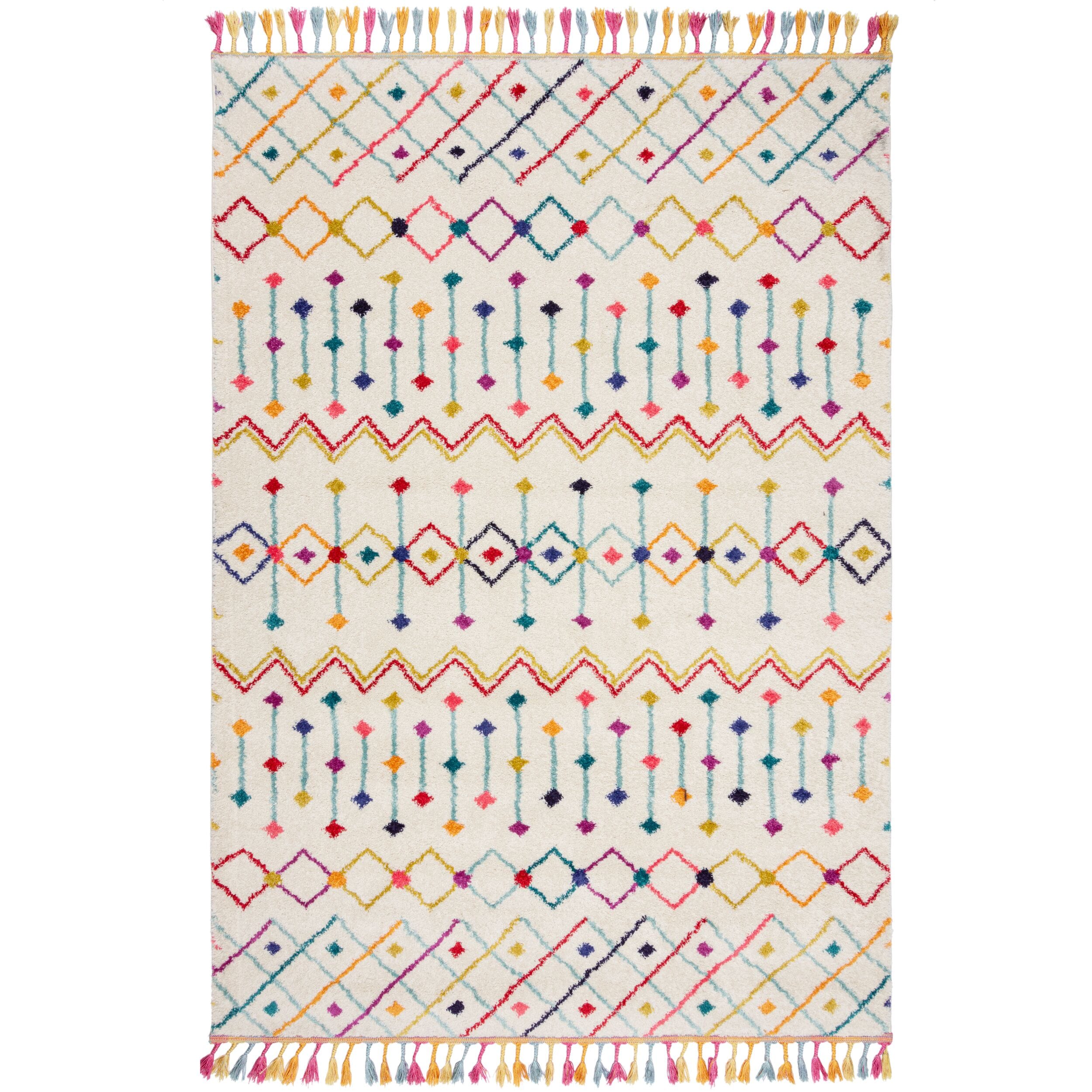 Moderner Berber-Teppich mit Fransen "Arun Gina" . 200x290 cm | Kadima Design 