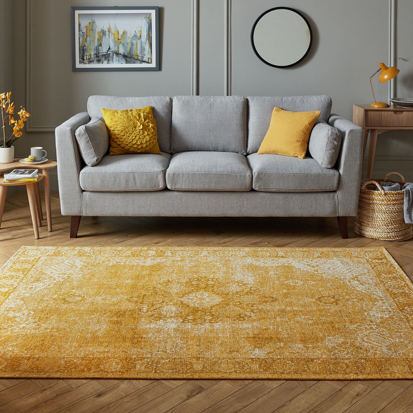 Teppich Orient Senfgelb 200 x 290 cm - COQUET Kadima Design