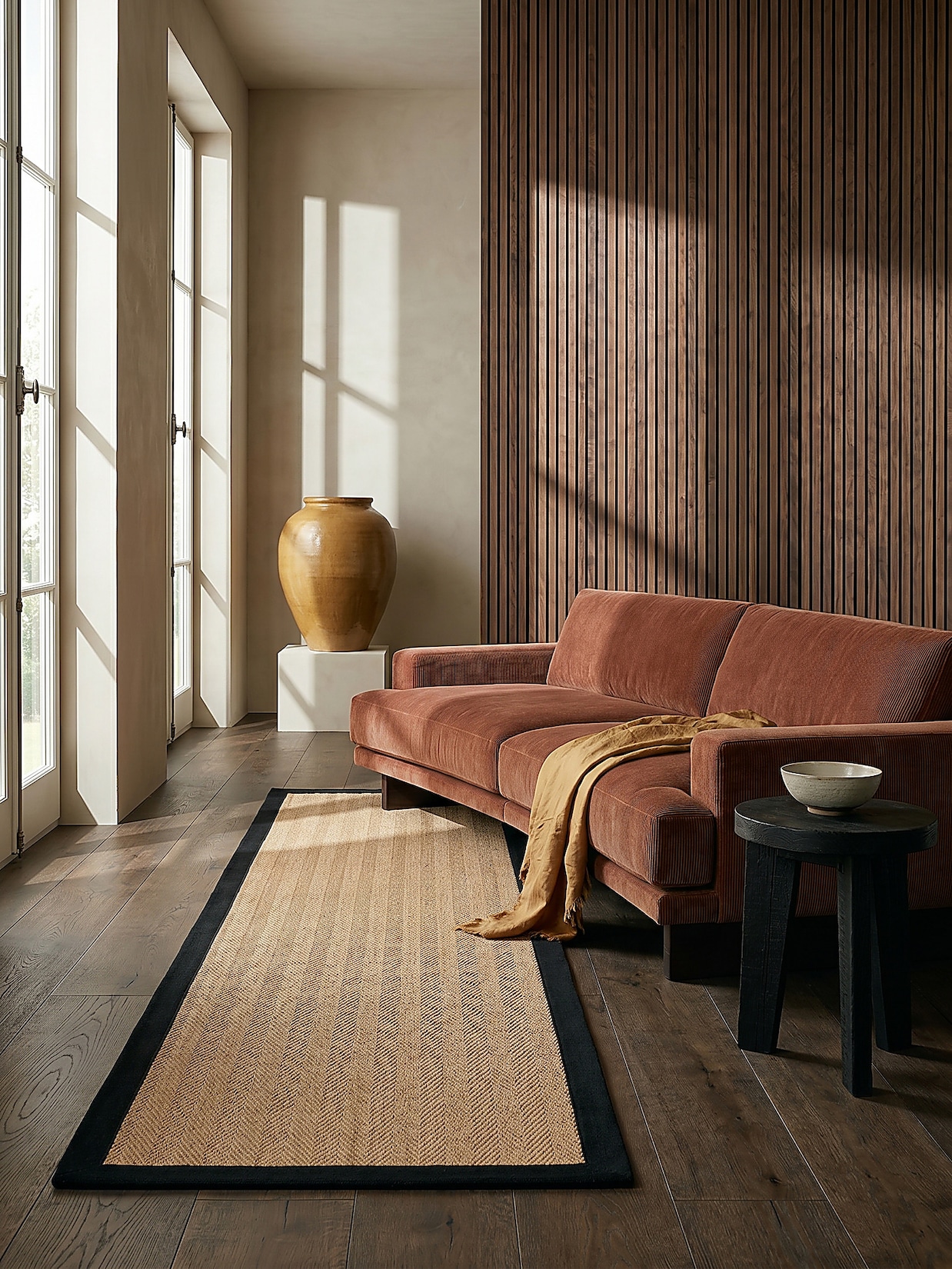 Läufer Jute Braun-Schwarz 60 x 230 cm - TRENT Kadima Design