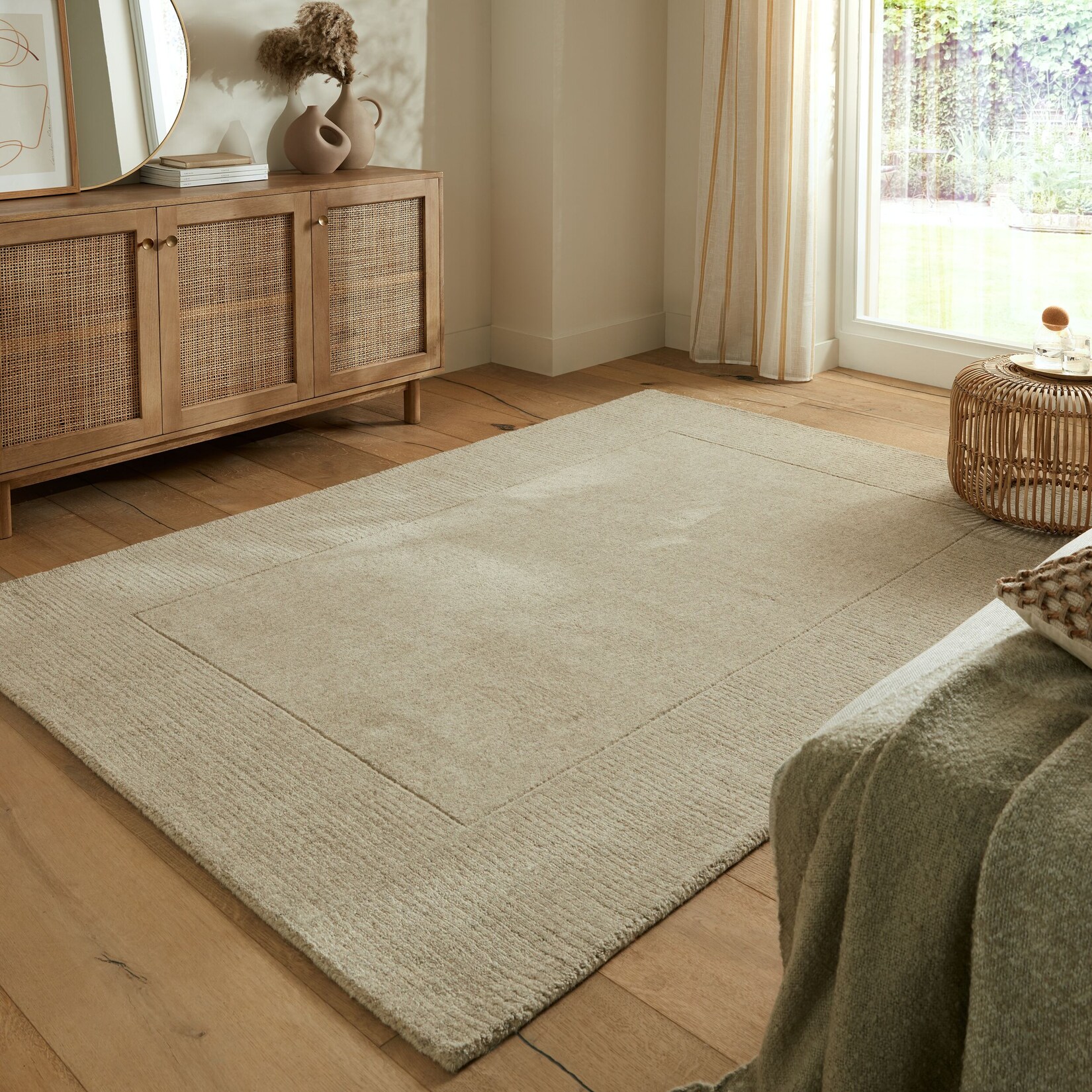 Wollteppich Kurzflor Natur 120 x 170 cm - MOLE Kadima Design