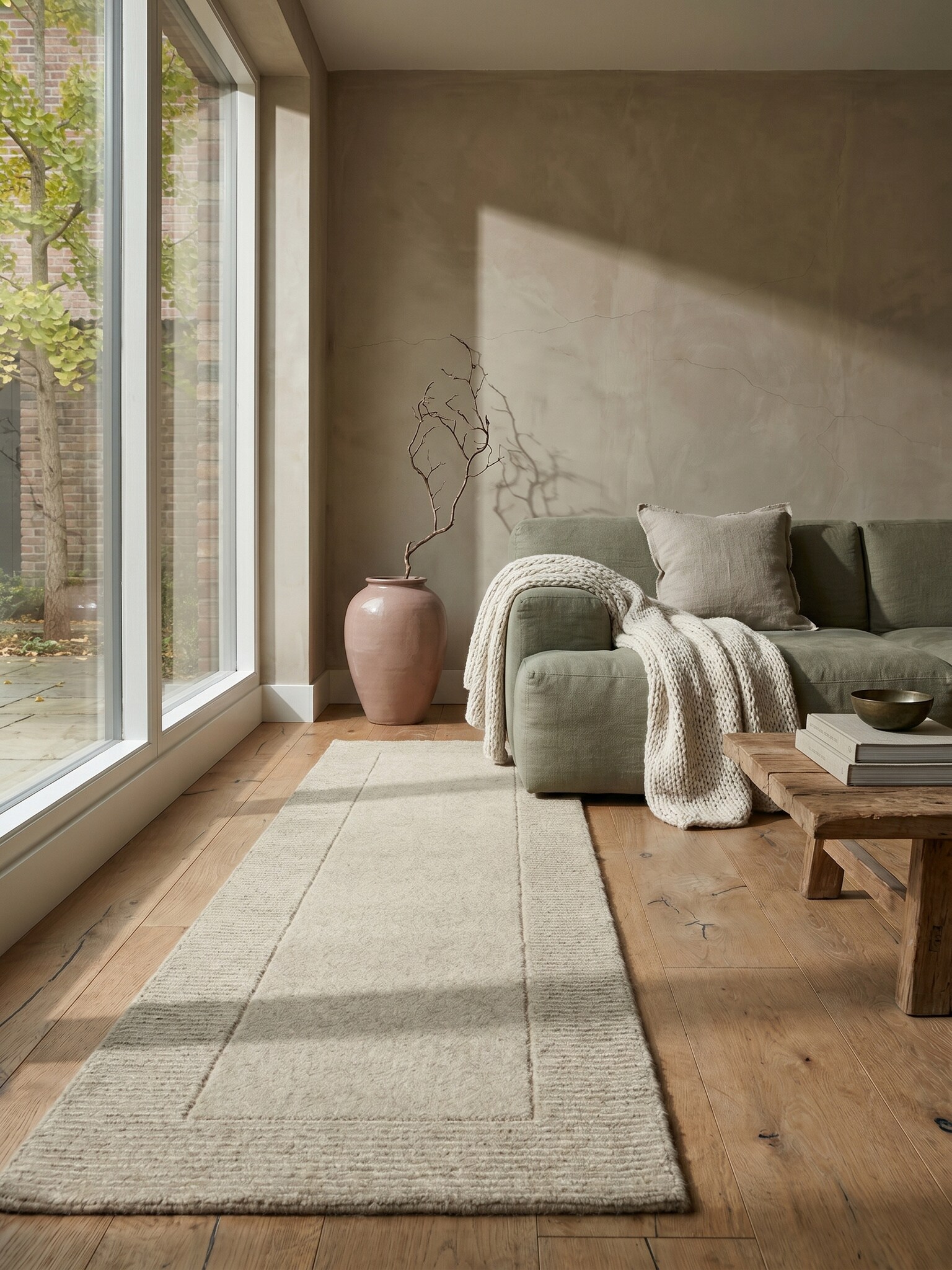L&auml;ufer Wolle Natur 60 x 230 cm - MOLE | Kadima Design 