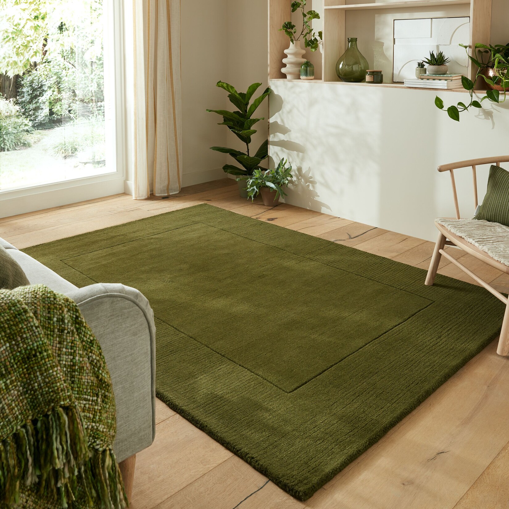 Wollteppich Kurzflor Grün 200 x 290 cm - MOLE Kadima Design