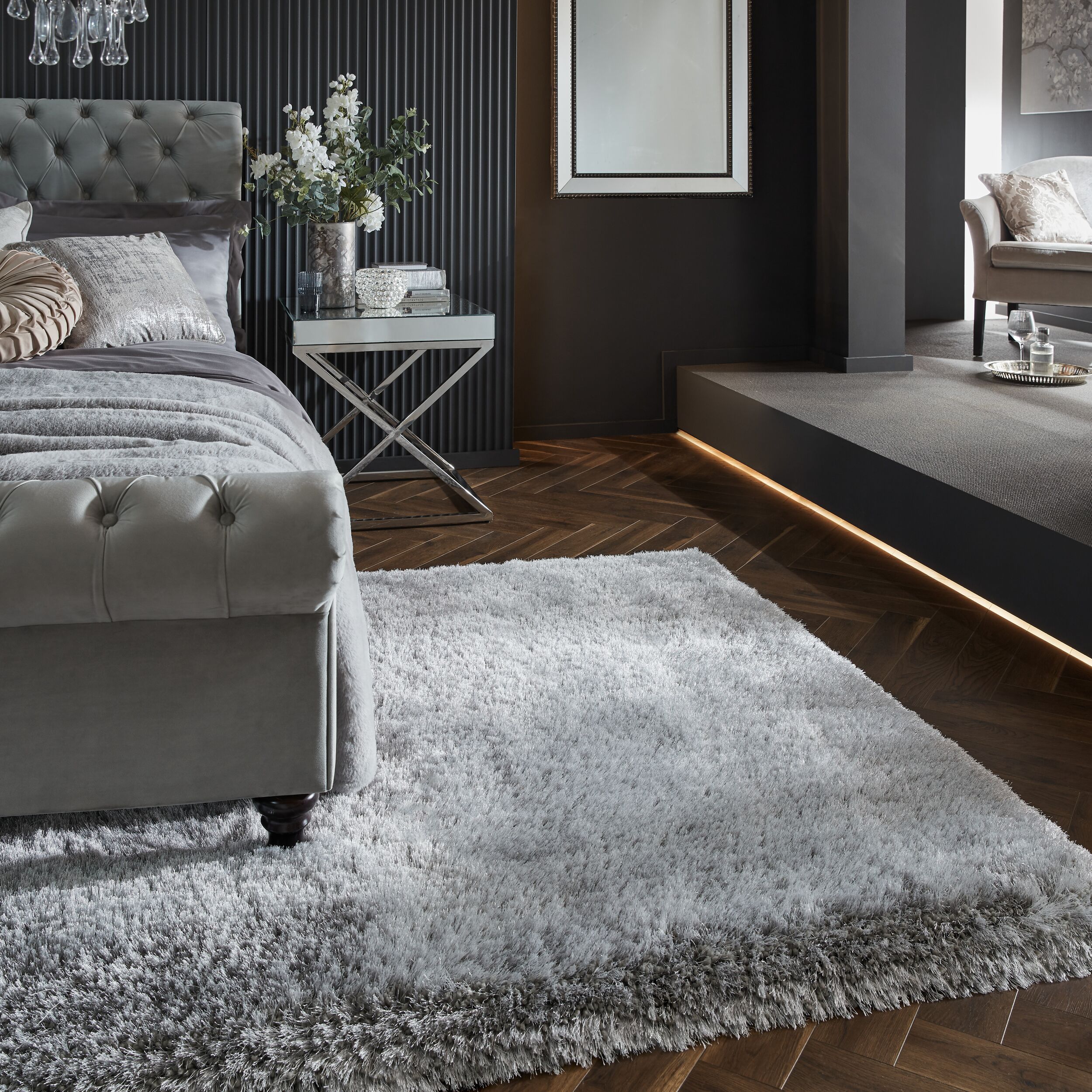 Teppich uni Silber 200 x 290 cm - ORWELL | Kadima Design 