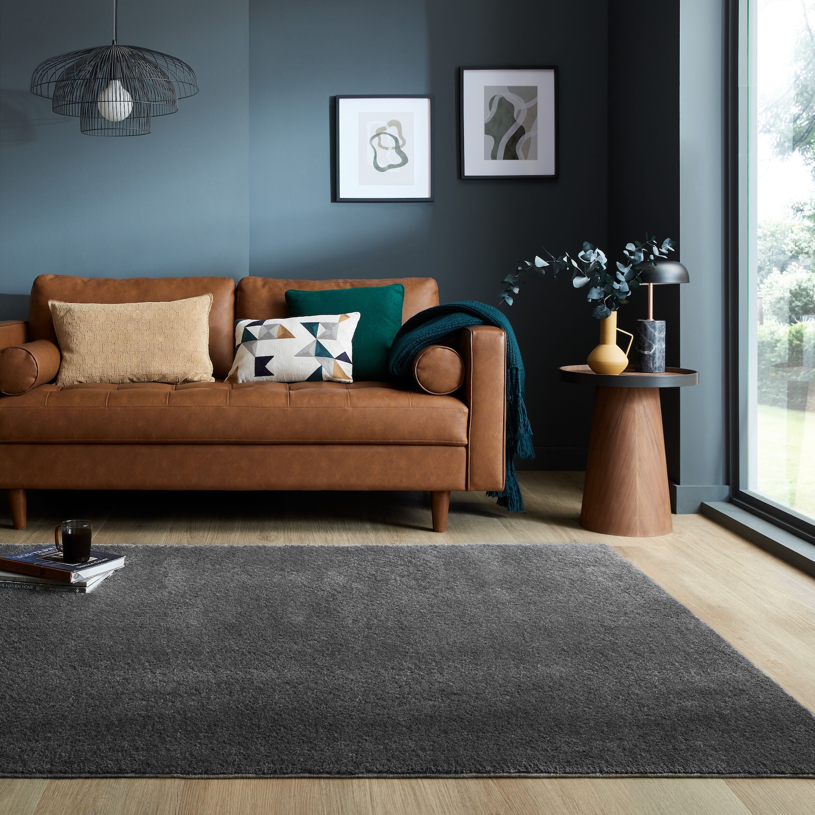 Teppich uni Anthrazit 200 x 290 cm - TUMMEL Kadima Design