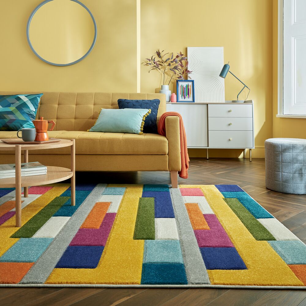 Teppich geometrisch Bunt 80 x 150 cm - MOSS | Kadima Design 