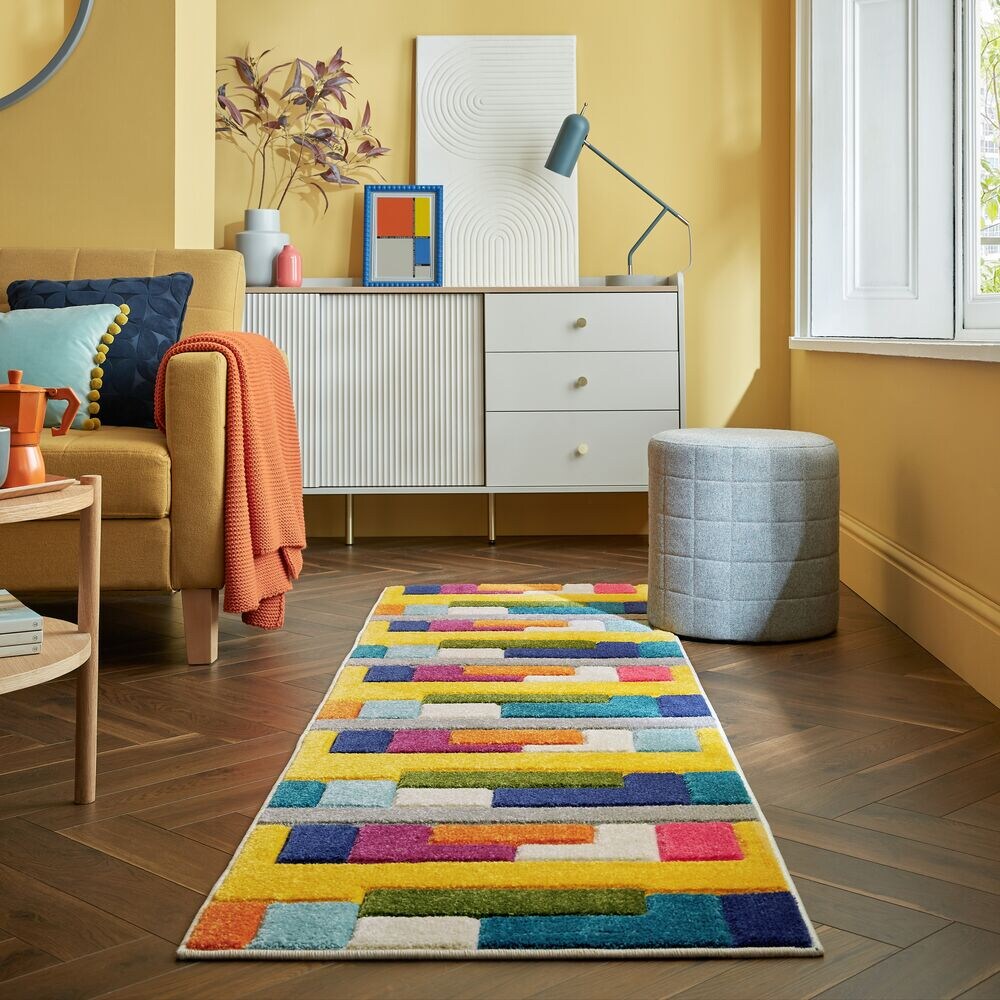 Läufer geometrisch Bunt 66 x 300 cm - MOSS Kadima Design