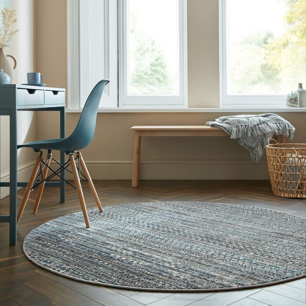 Teppich gestreift Blau &Oslash;160 cm - PERRAN | Kadima Design 