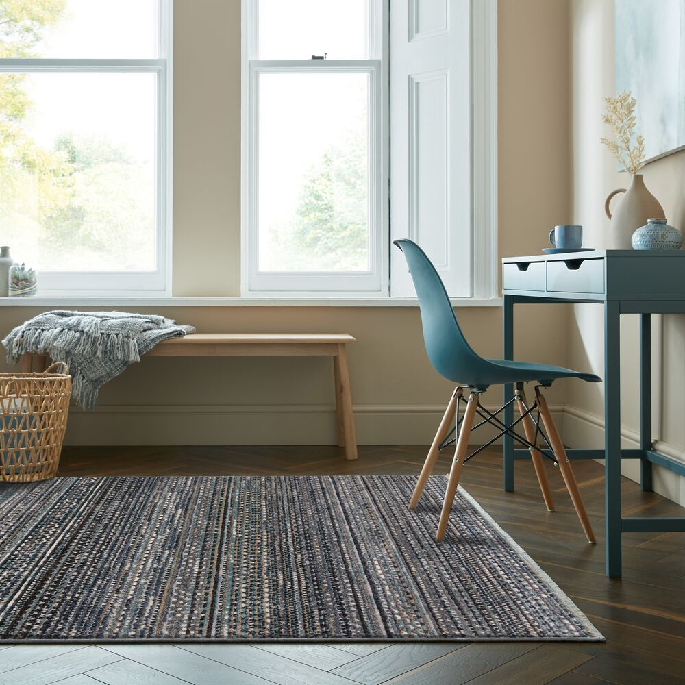 Teppich gestreift Blau 60 x 114 cm - PERRAN | Kadima Design 