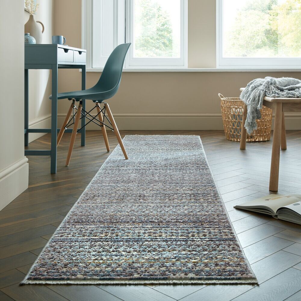Läufer gestreift Blau 60 x 230 cm - PERRAN Kadima Design