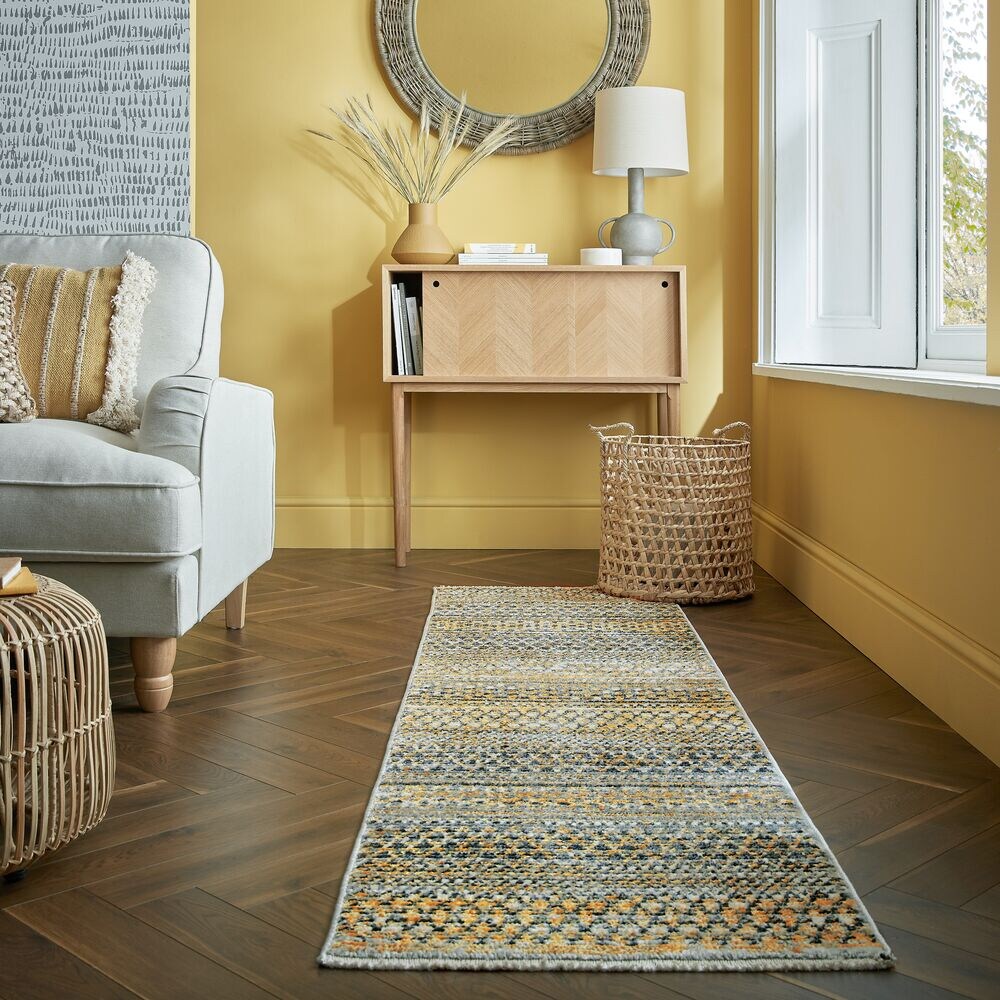 Läufer gestreift Senfgelb 60 x 230 cm - PERRAN Kadima Design