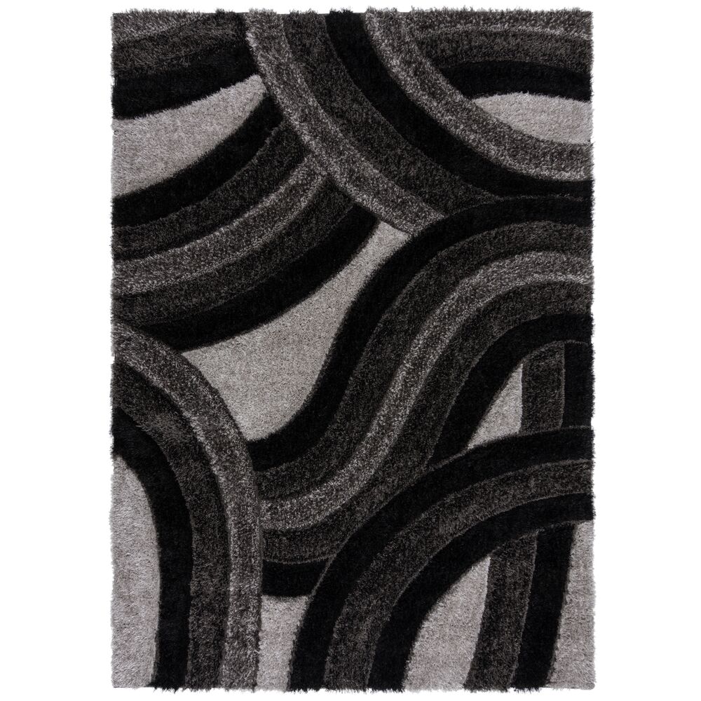 Teppich abstrakt Grau-Schwarz 200 x 290 cm - NADD | Kadima Design 
