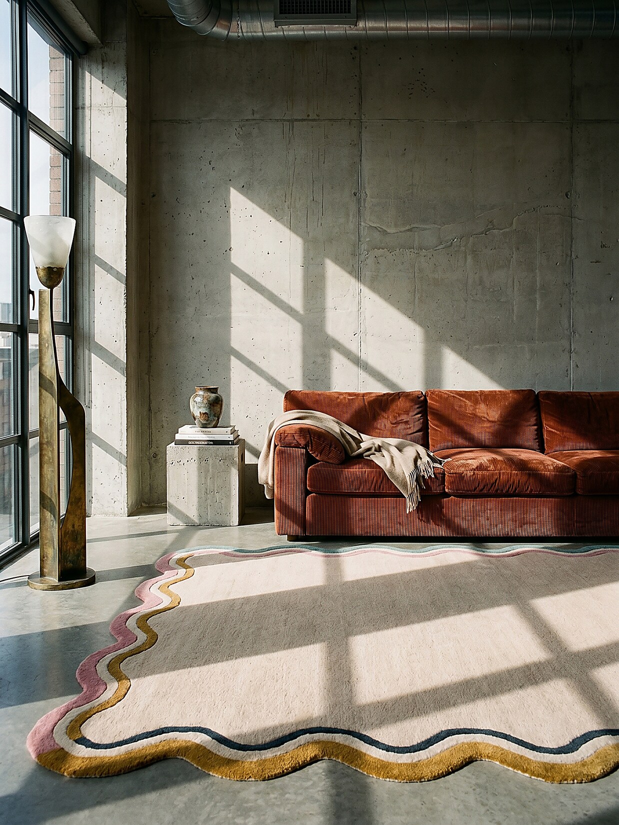 Wollteppich Bordüre Bunt 200 x 290 cm - WINCH Kadima Design