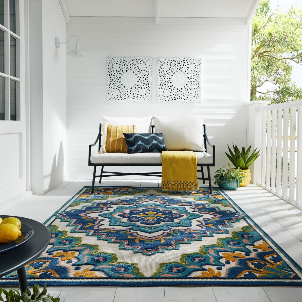 Outdoor-Teppich waschbar Blau 200 x 290 cm - MARDEN | Kadima Design 