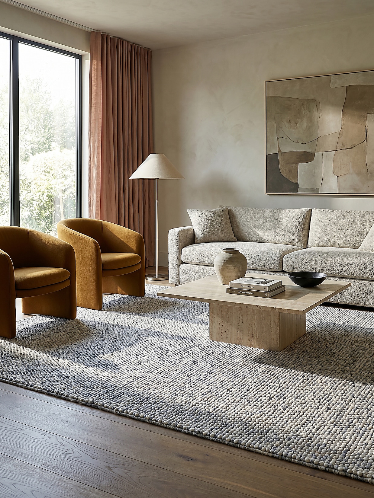 Teppich Wollmischung Blau 80 x 150 cm - MEDWAY Kadima Design