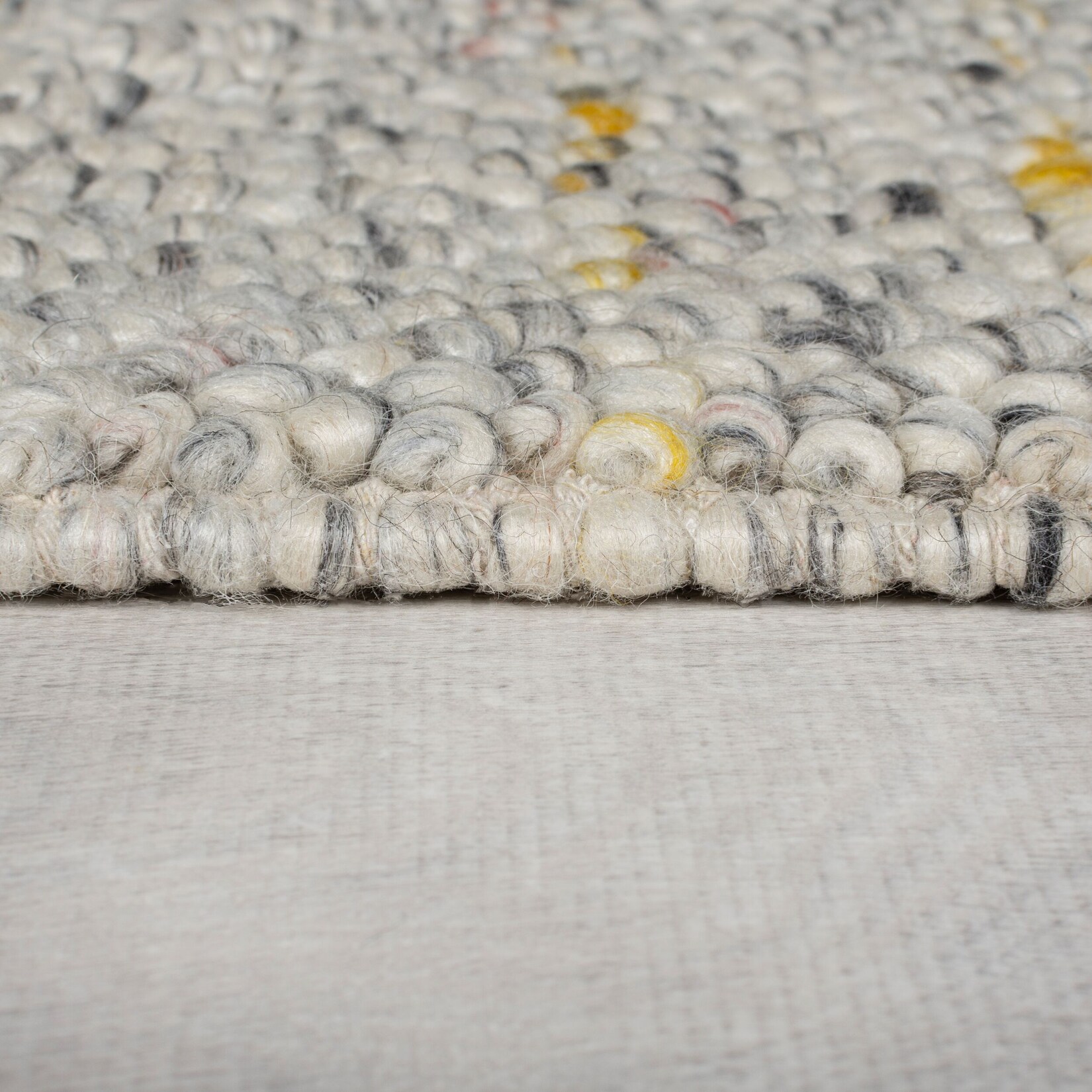 Teppich Wollmischung Weiß-Bunt 80 x 150 cm - MEDWAY Kadima Design