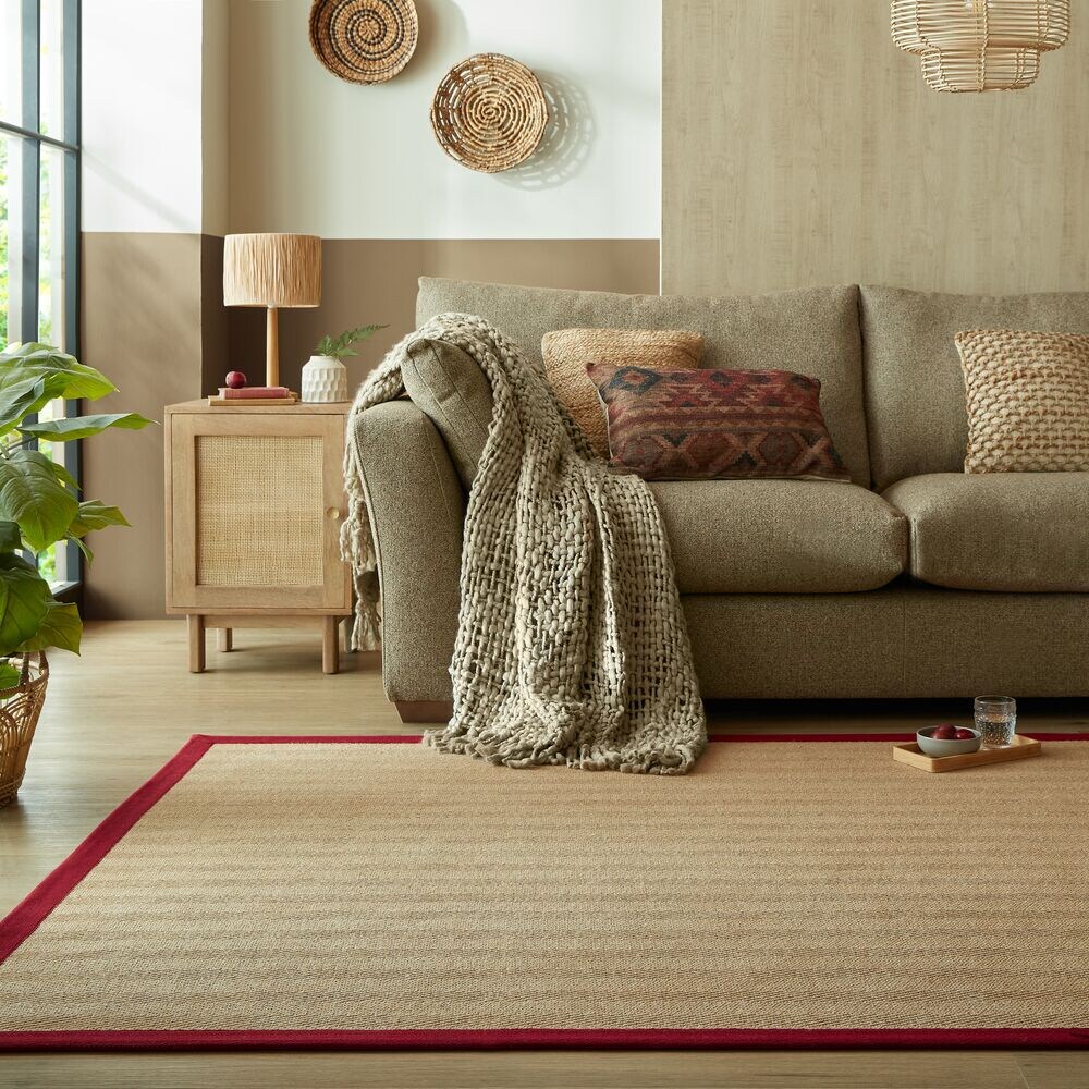 Jute-Teppich geometrisch Rot 200 x 290 cm - TRENT Kadima Design