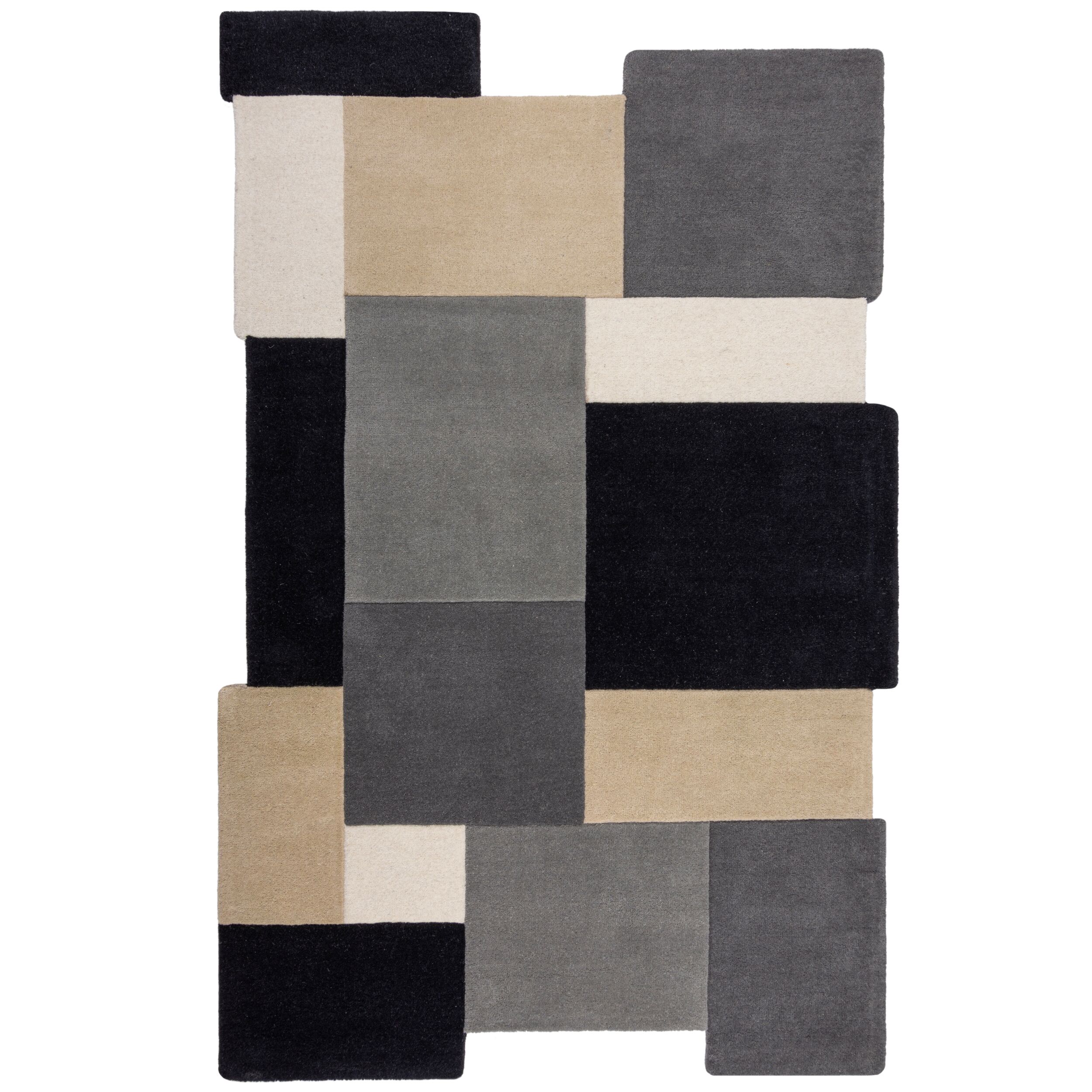 Wollteppich geometrisch Grau-Beige 120 x 180 cm - HALLEIN | Kadima 