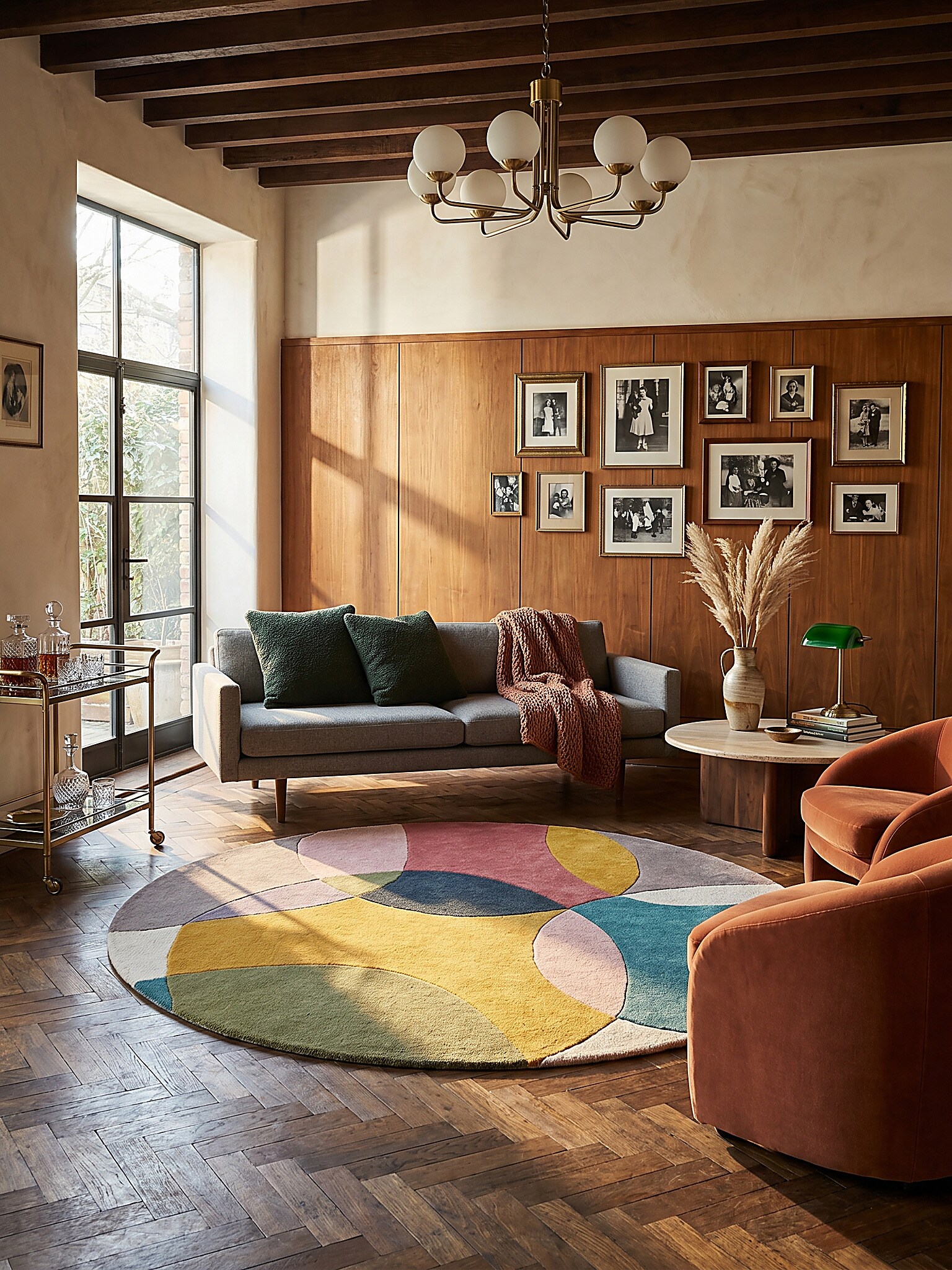 Wollteppich Hoch-Tief Bunt &Oslash;160 cm - AIRE | Kadima Design 
