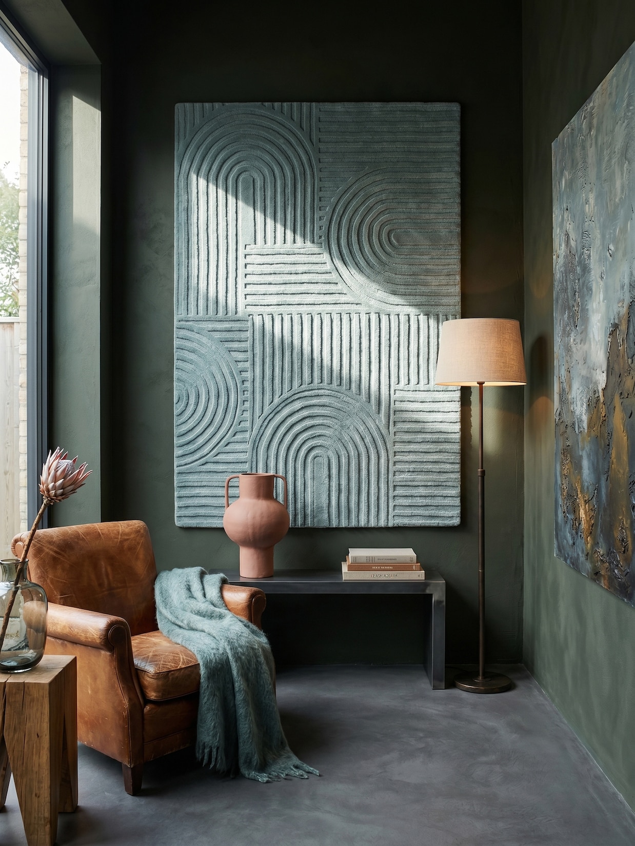Wollteppich Hoch-Tief Entenei-Blau 200 x 290 cm - LEVEN Kadima