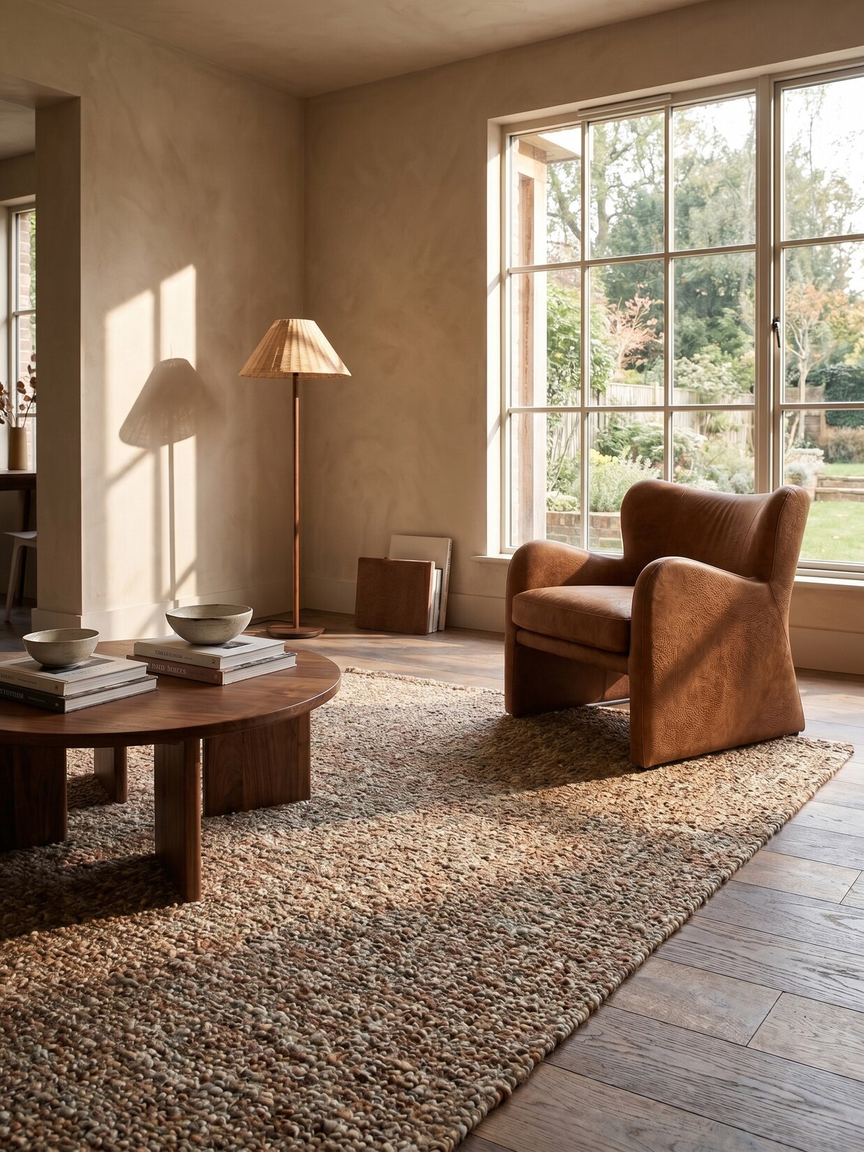 Wollteppich Flachgewebe Terrakotta 120 x 170 cm - OTLEY Kadima