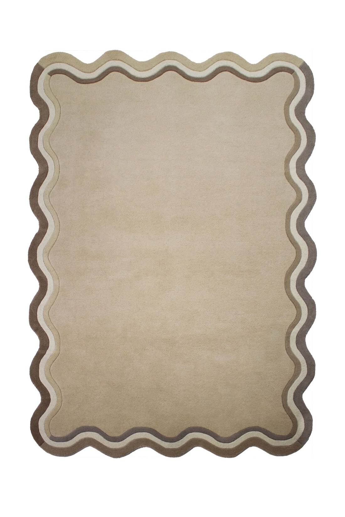 Wollteppich Hoch-Tief Natur 160 x 230 cm - WINCH Kadima Design