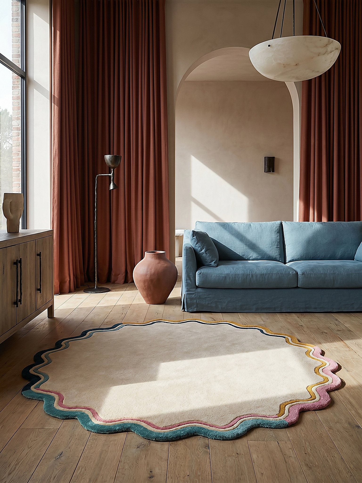 Wollteppich Hoch-Tief Bunt &Oslash;180 cm - WINCH | Kadima Design 