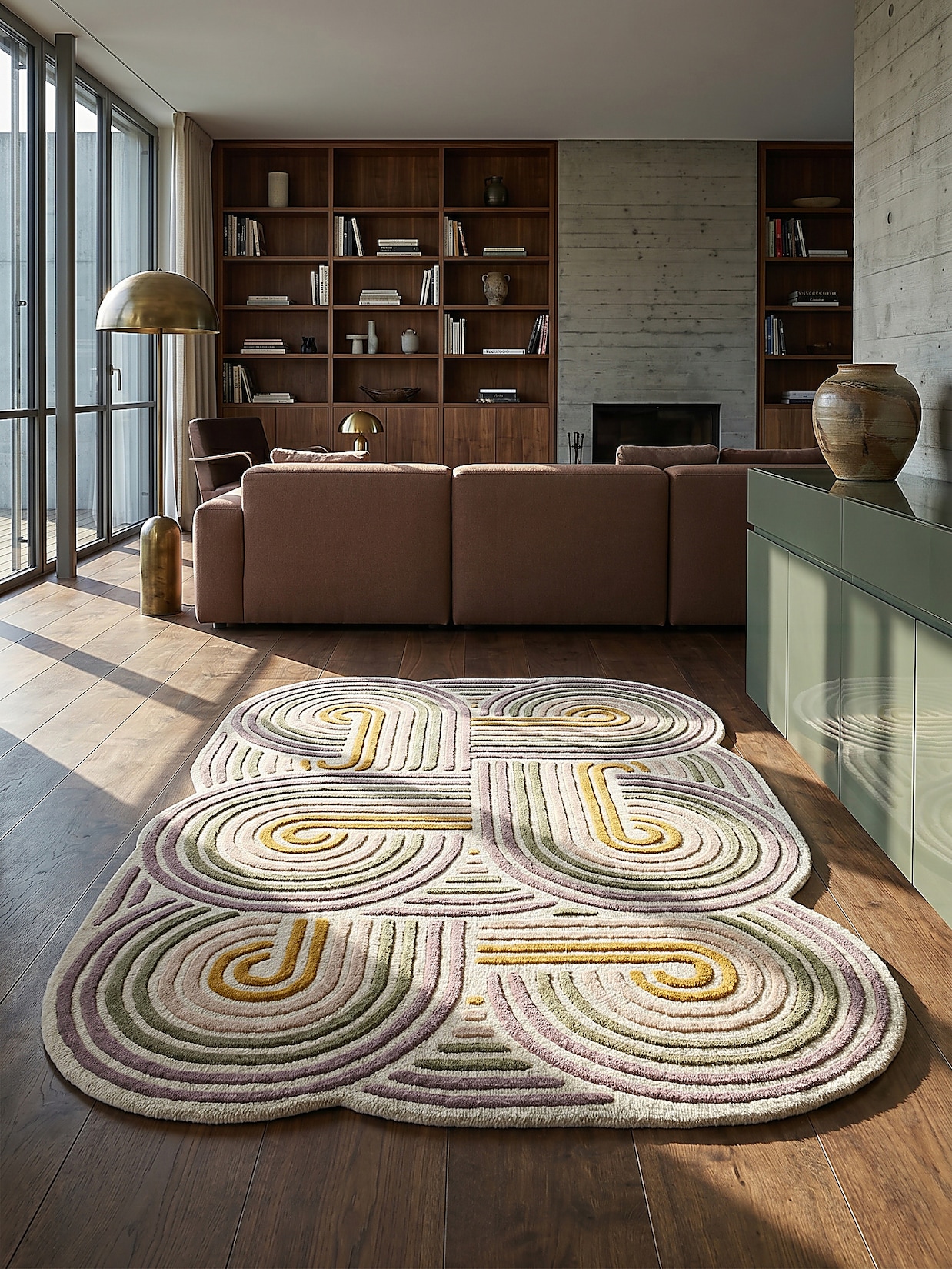 Wollteppich Hoch-Tief Grün 140 x 200 cm - SOAR Kadima Design