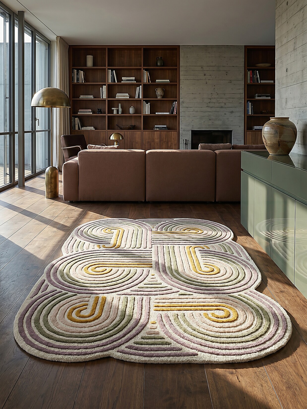 Wollteppich Hoch-Tief Grün 160 x 230 cm - SOAR Kadima Design
