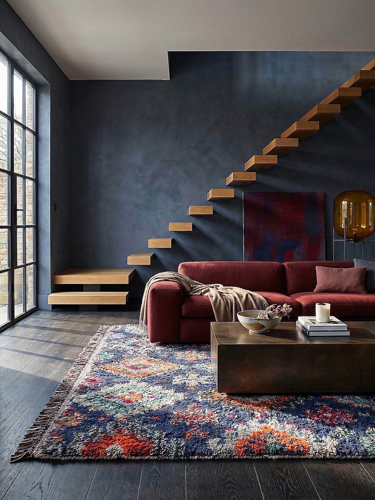 Shaggy-Teppich Berber Marineblau 160 x 230 cm - TAFRAUT Kadima