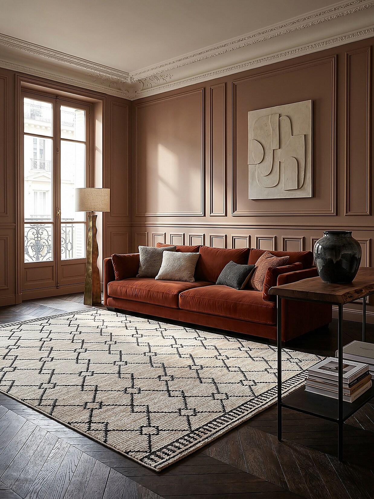 Teppich Kurzflor Monochrom 160 x 230 cm - PERRAN Kadima Design