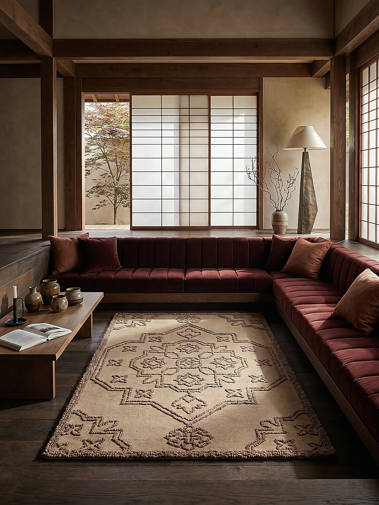 Wollteppich Kurzflor Natur 200 x 290 cm - TINGIR | Kadima Design 