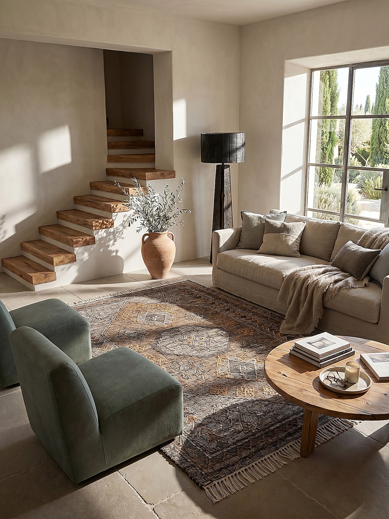 Flachgewebe-Teppich Orient Natur 140 x 200 cm - BERMEO Kadima Design