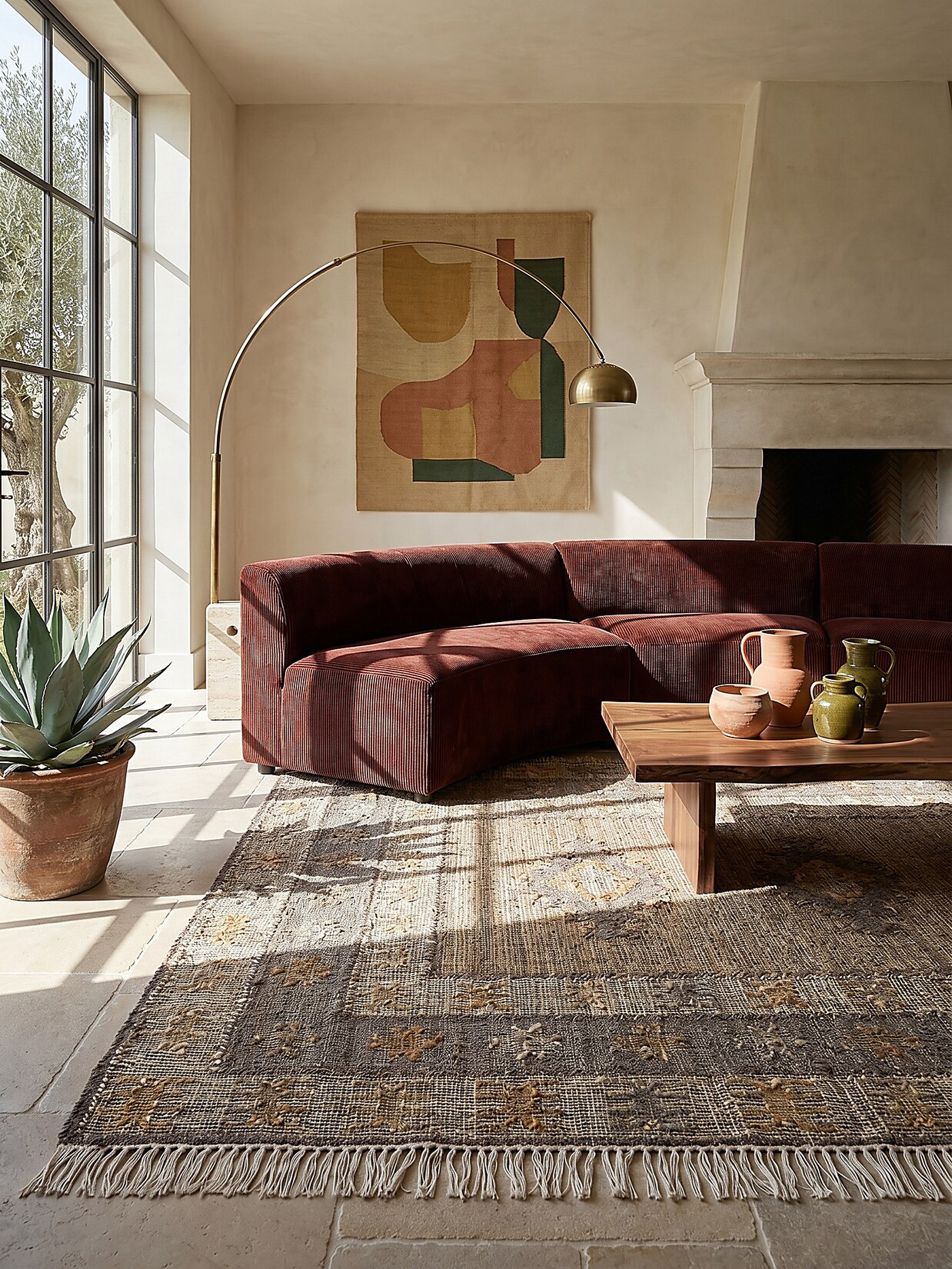 Flachgewebe-Teppich Stern Natur 140 x 200 cm - BERMEO Kadima Design