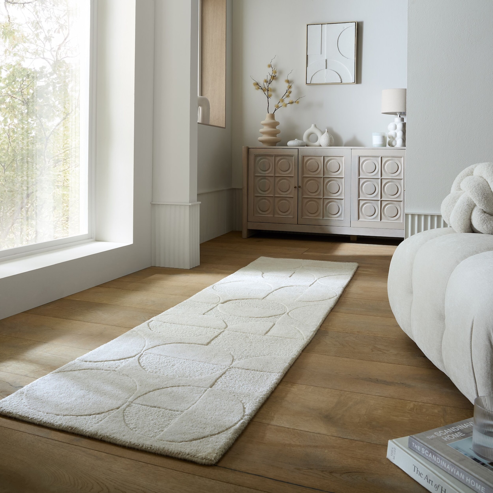 Läufer Wolle Elfenbein 60 x 230 cm - DEBEN Kadima Design