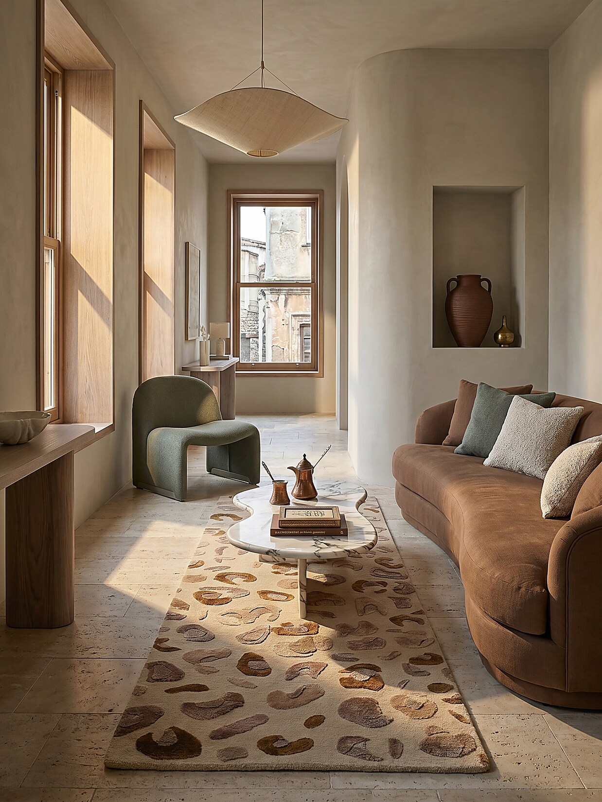 Läufer Wollmischung Natur 80 x 230 cm - SABLE Kadima Design