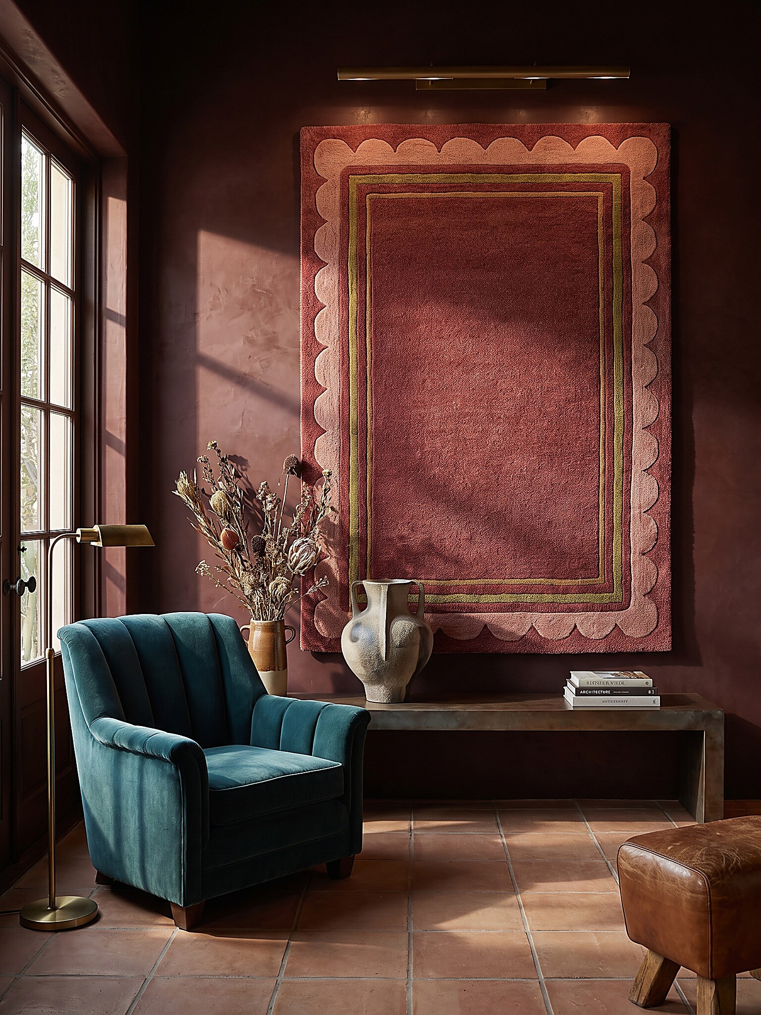Wollteppich Hoch-Tief Beerenrot 160 x 230 cm - WENSUM | Kadima Design 