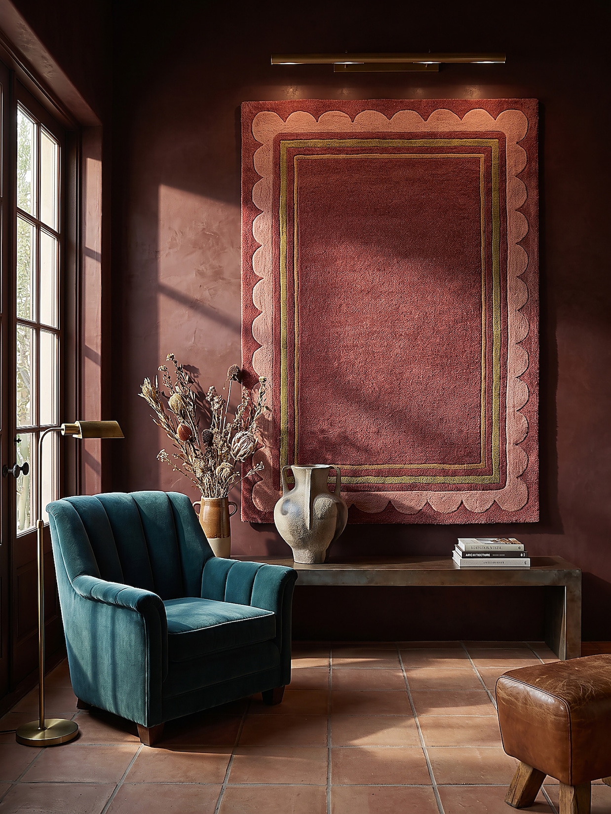 Wollteppich Hoch-Tief Beerenrot 120 x 170 cm - WENSUM Kadima Design