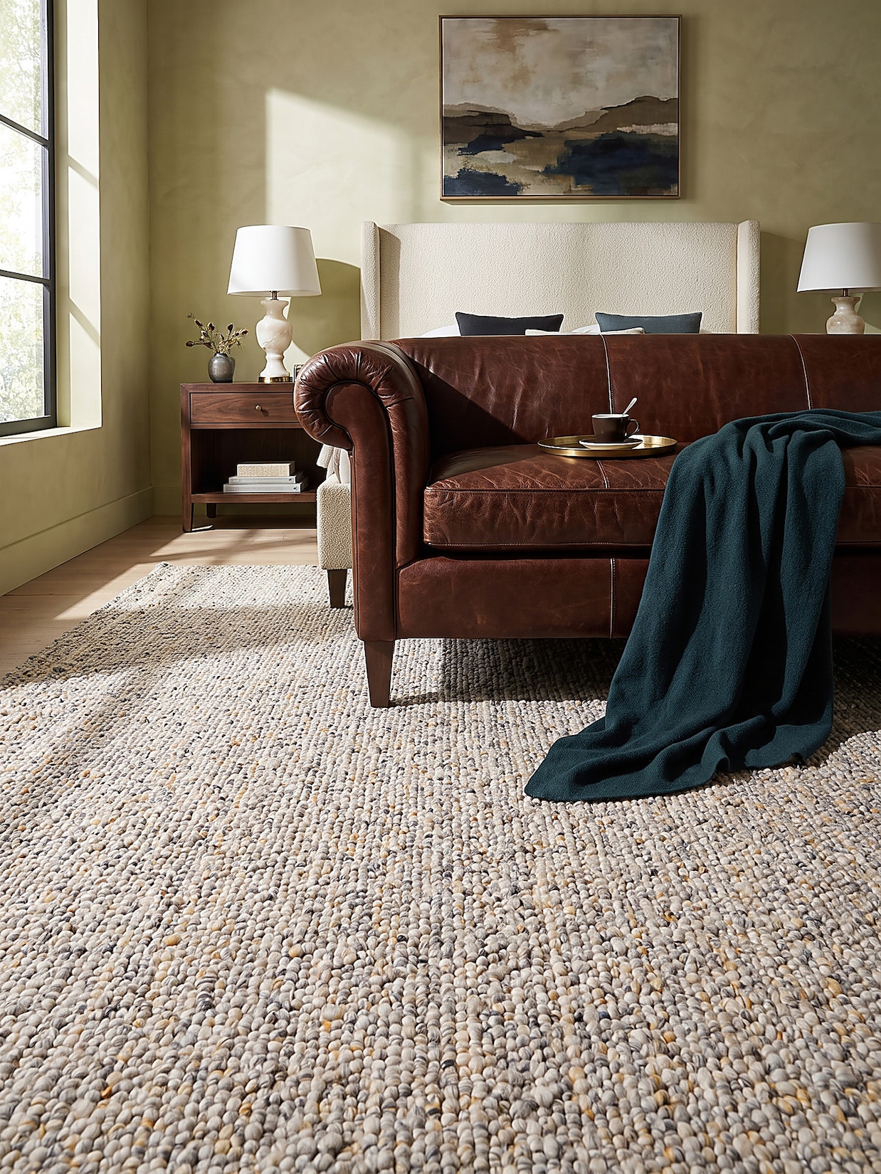 Teppich Kurzflor Gelb-Grau 120 x 170 cm - GLAVEN Kadima Design