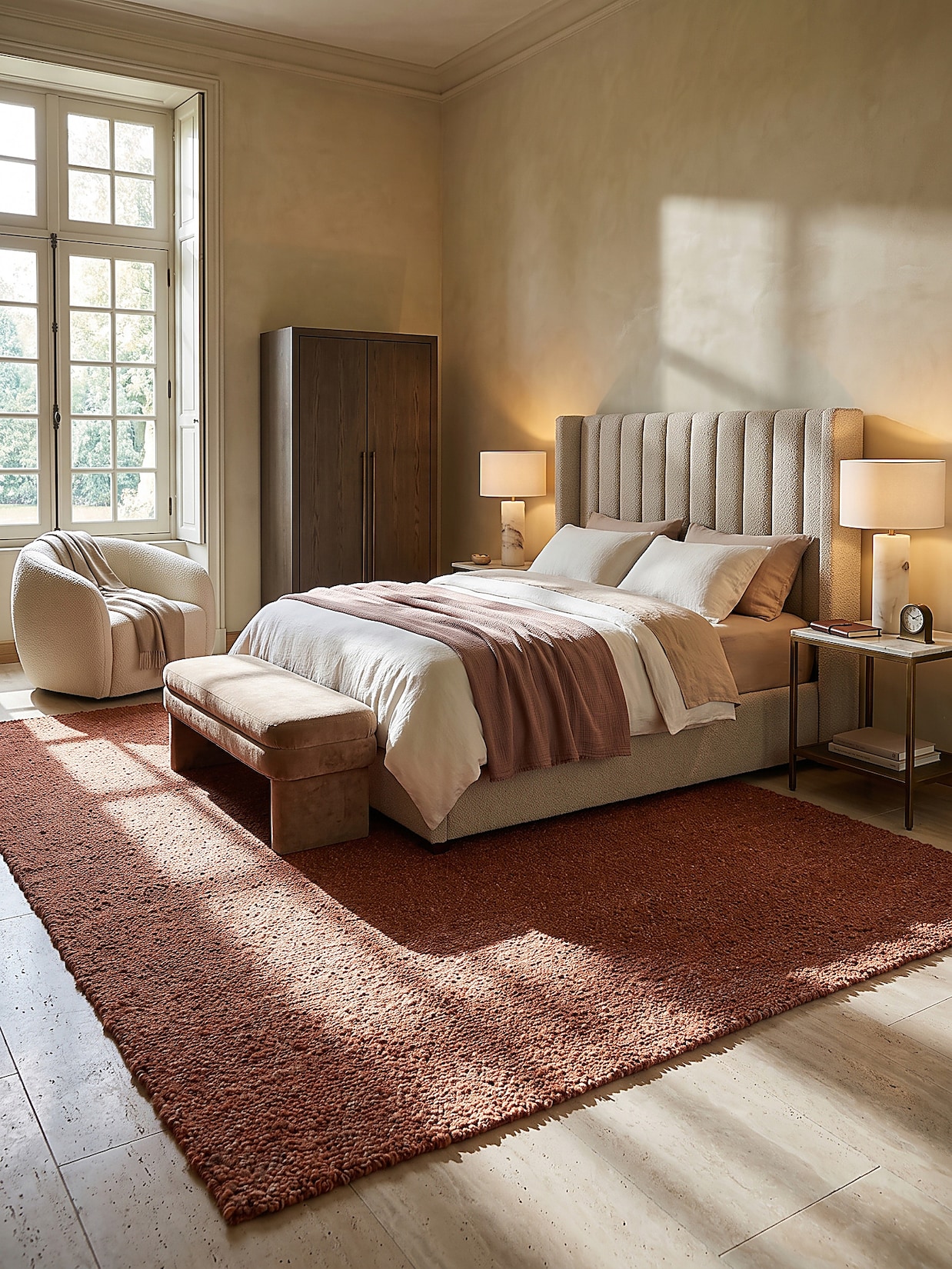 Teppich Kurzflor Terrakotta 120 x 170 cm - GLAVEN Kadima Design