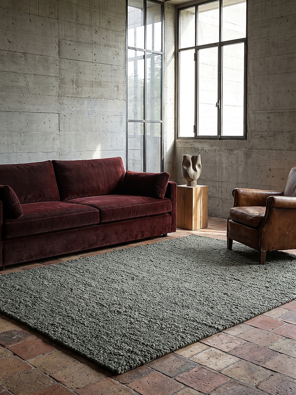 Teppich Kurzflor Grün-Grau 160 x 230 cm - GLAVEN Kadima Design