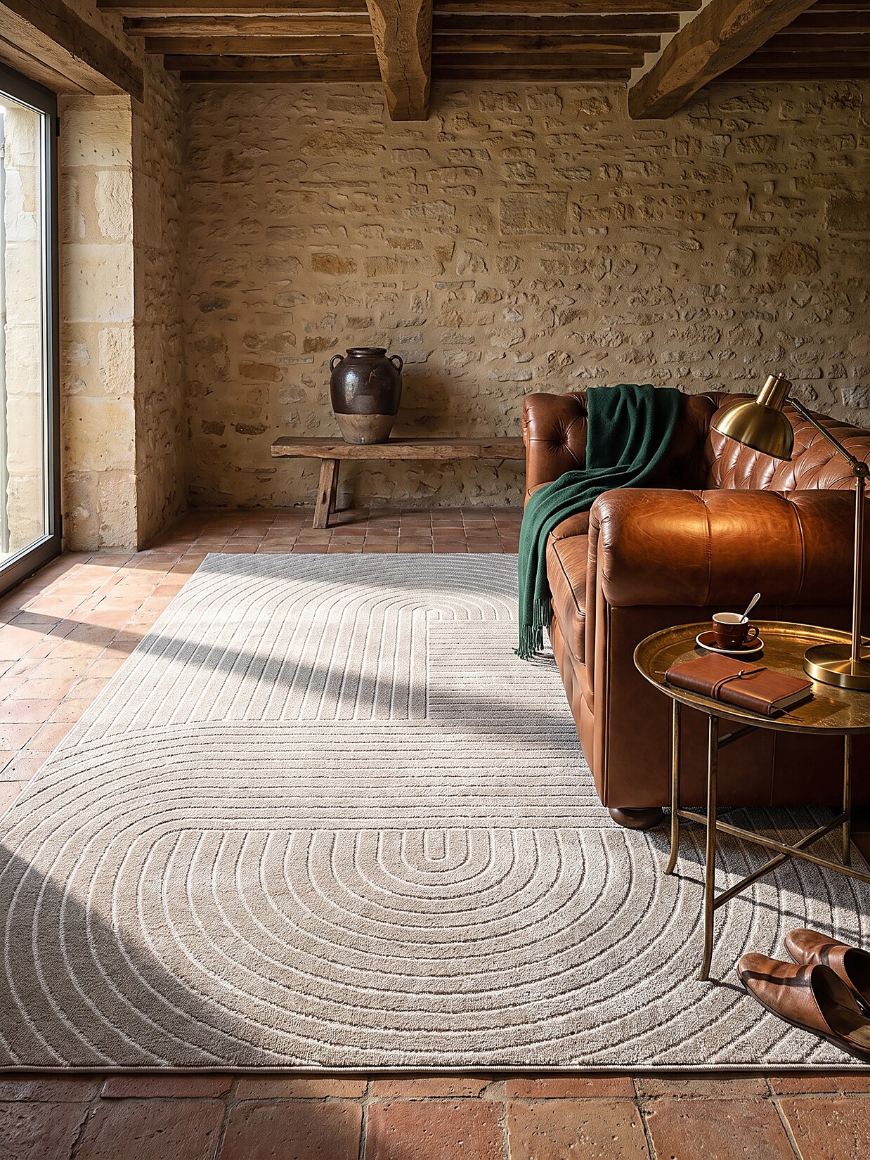 Outdoor-Teppich Niederflor Beige 300x400 cm - MEZEN Kadima Design
